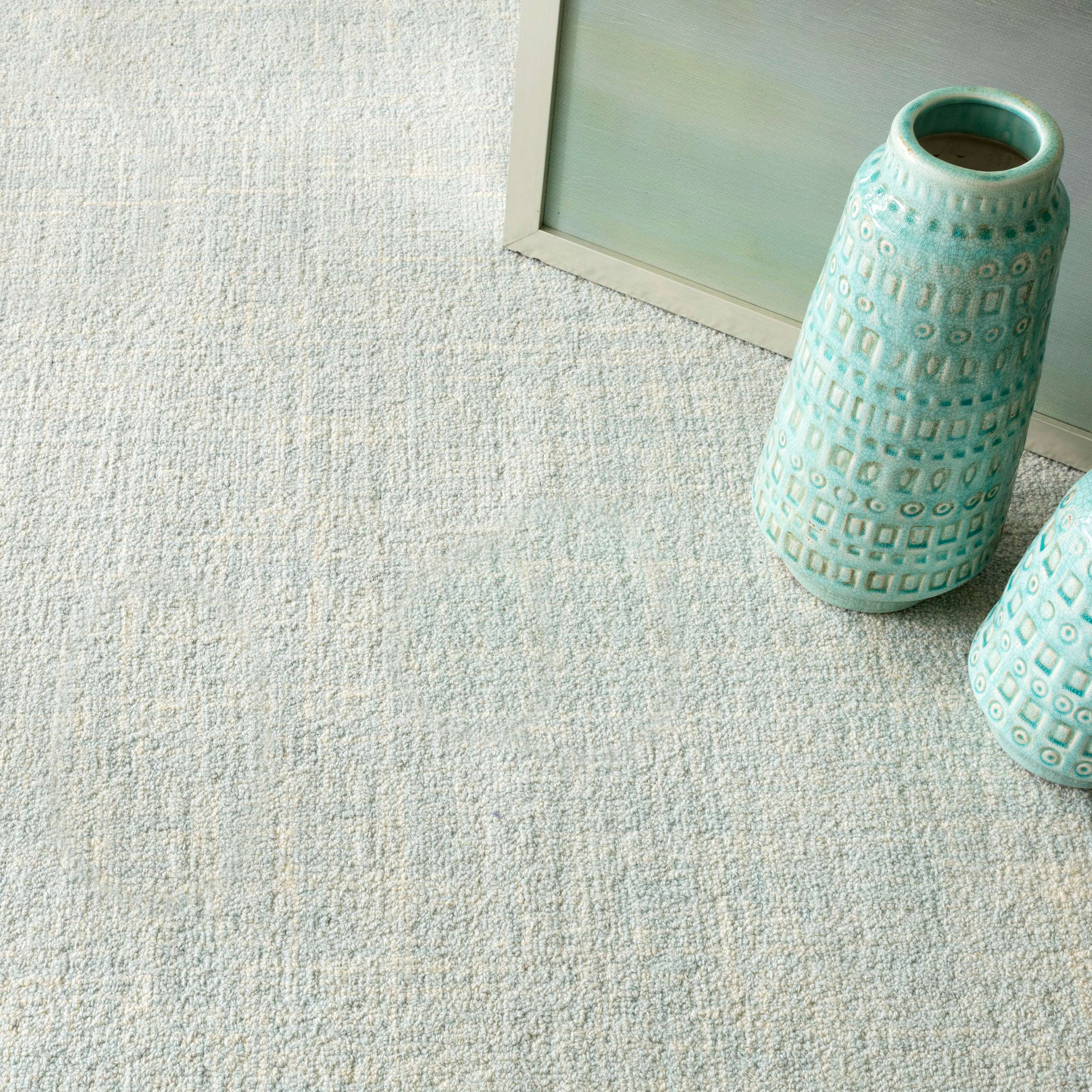 Dash & Albert Crosshatch Sky Micro Hooked Wool Rug