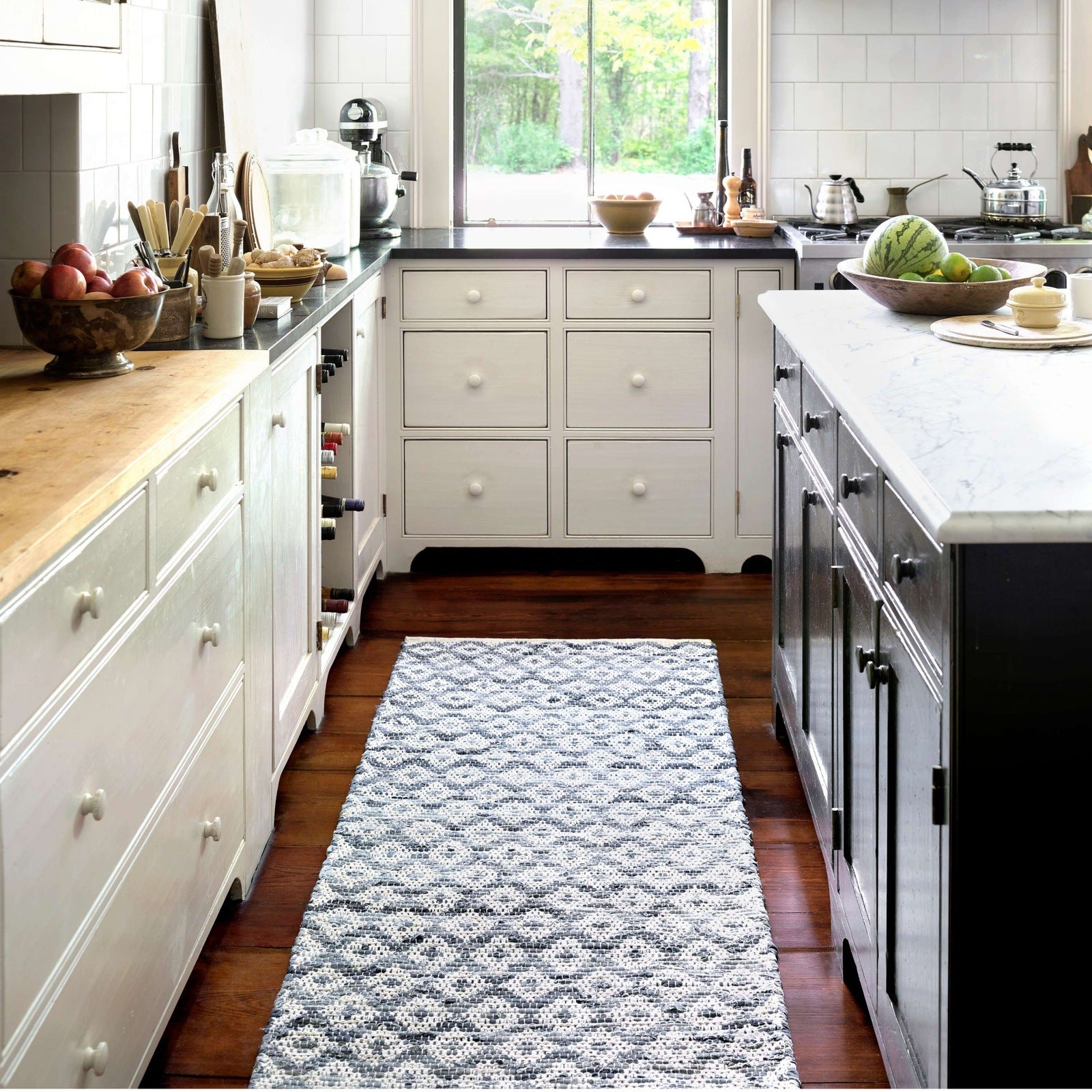 Dash & Albert Denim Rag Diamond Ivory Woven Cotton Rug