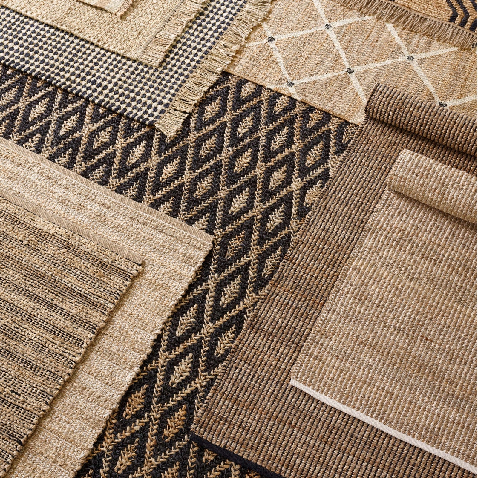 Dash & Albert Gridwork Black Woven Jute Rug