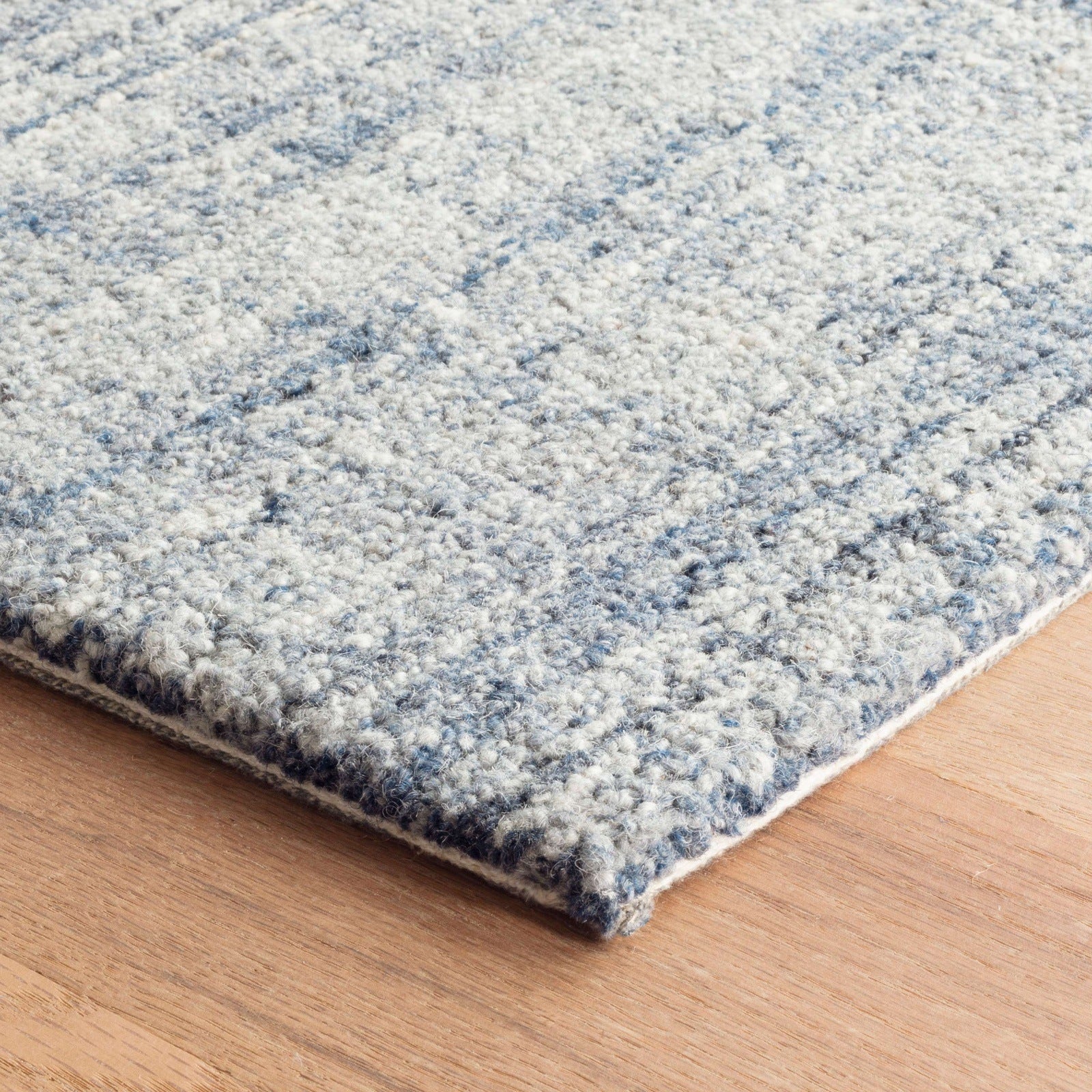 Dash & Albert Harris Blue/Ivory Micro Hooked Wool Rug