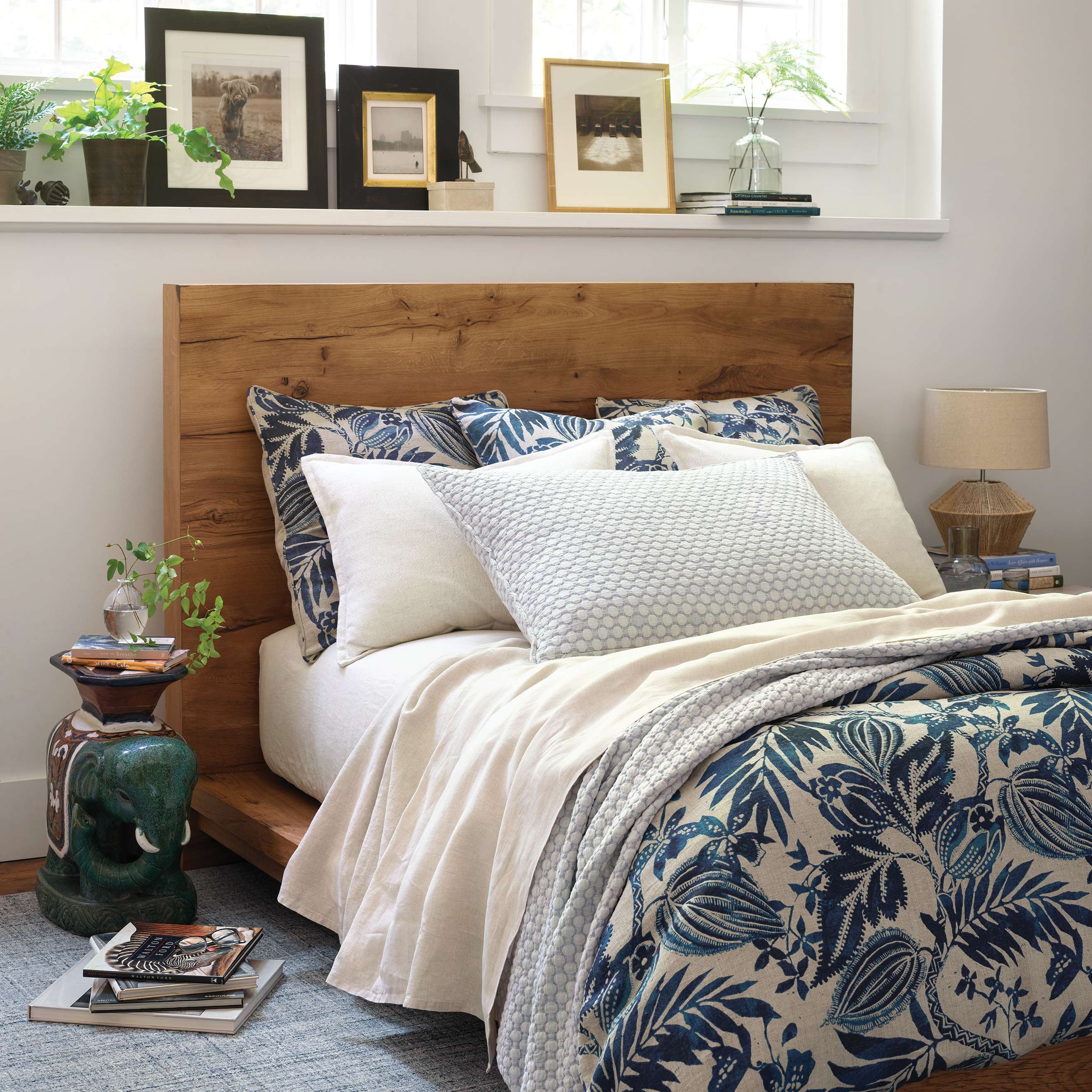 Dash & Albert Harris Blue/Ivory Micro Hooked Wool Rug