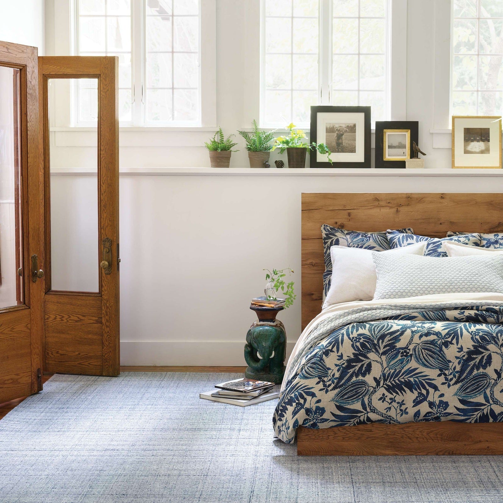 Dash & Albert Harris Blue/Ivory Micro Hooked Wool Rug