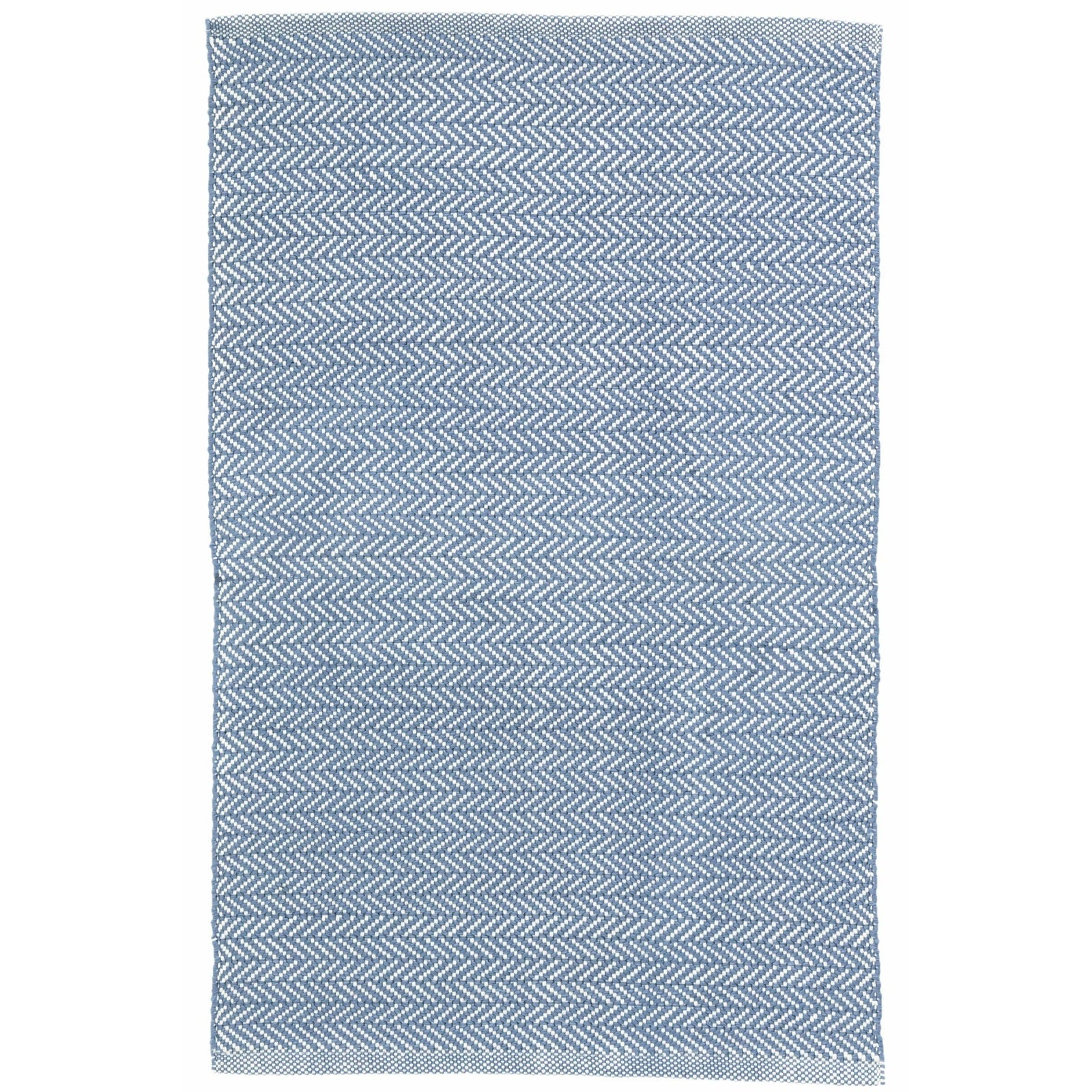 Dash & Albert Herringbone Denim/Ivory Indoor/Outdoor Rug