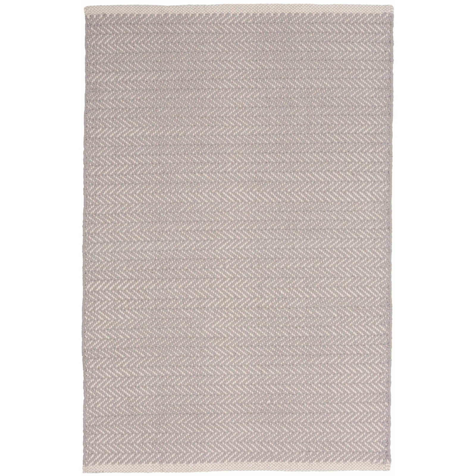 Dash & Albert Herringbone Dove Grey Woven Cotton Rug