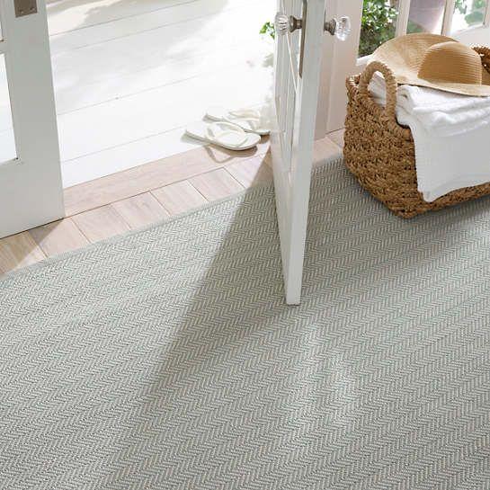 Dash & Albert Herringbone Light Blue Indoor/Outdoor Rug