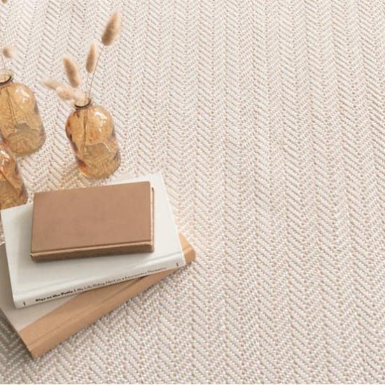 Dash & Albert Herringbone Linen/White Indoor/Outdoor Rug