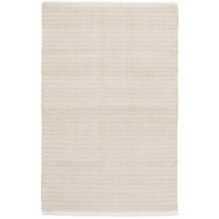 Dash & Albert Herringbone Linen/White Indoor/Outdoor Rug
