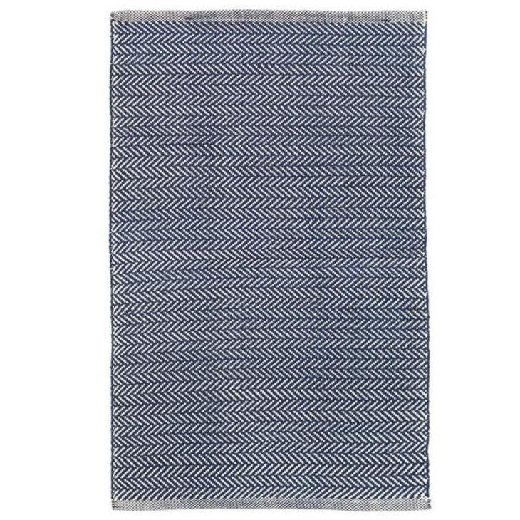 Dash & Albert Herringbone Navy/Ivory Indoor/Outdoor Rug
