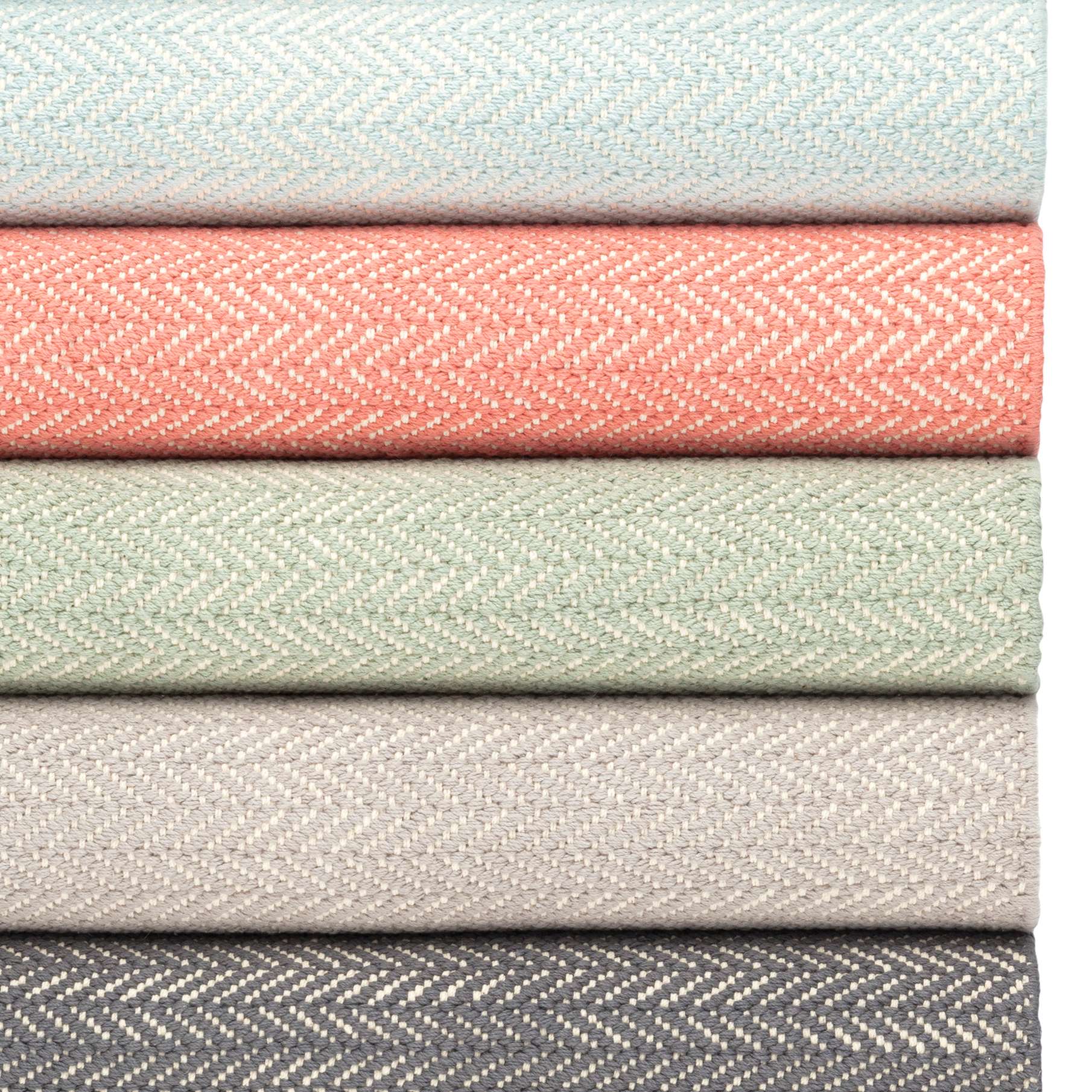 Dash & Albert Herringbone Ocean Woven Cotton Rug