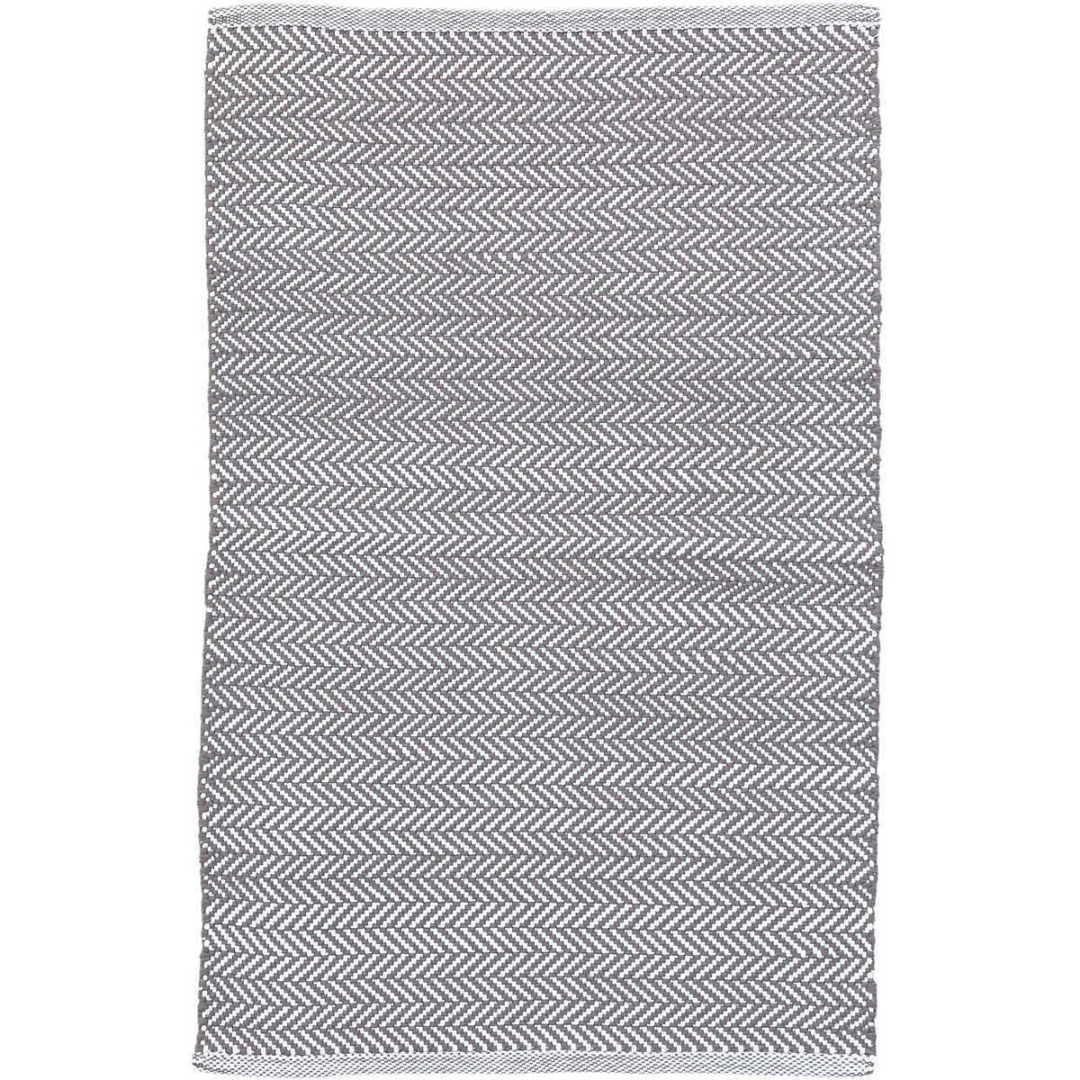 Dash & Albert Herringbone Shale/White Indoor/Outdoor Rug
