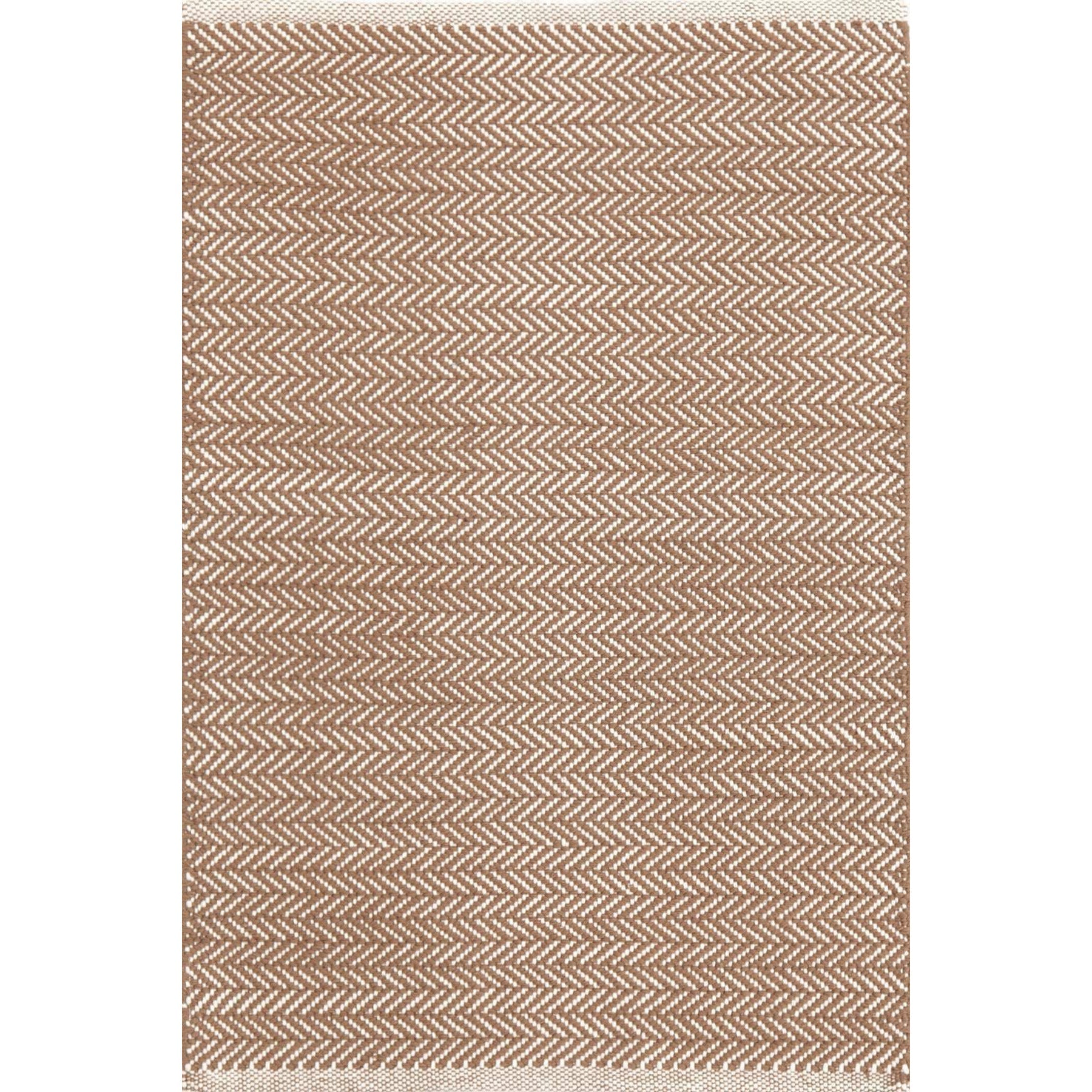 Dash & Albert Herringbone Stone Woven Cotton Rug