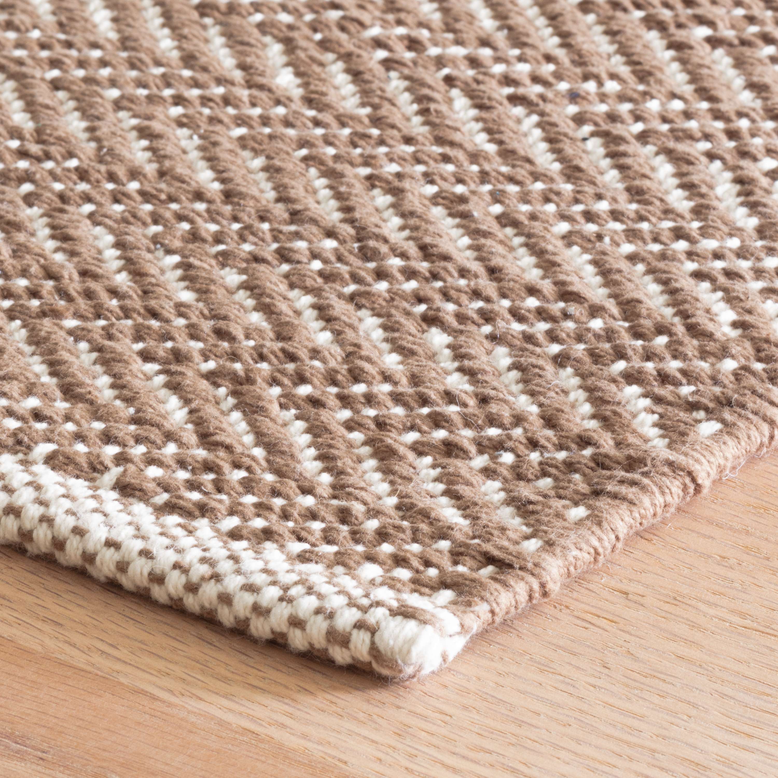 Dash & Albert Herringbone Stone Woven Cotton Rug