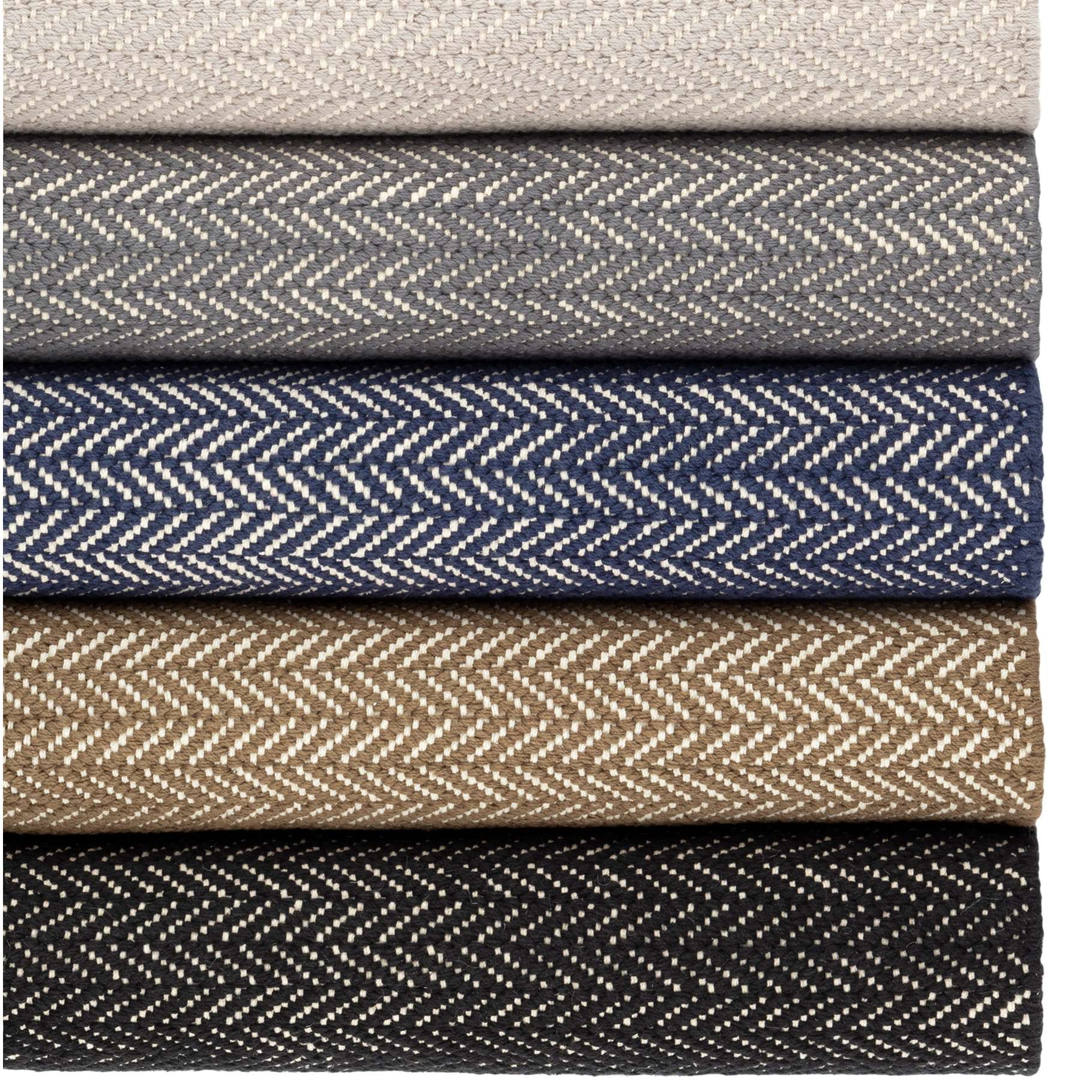 Dash & Albert Herringbone Stone Woven Cotton Rug