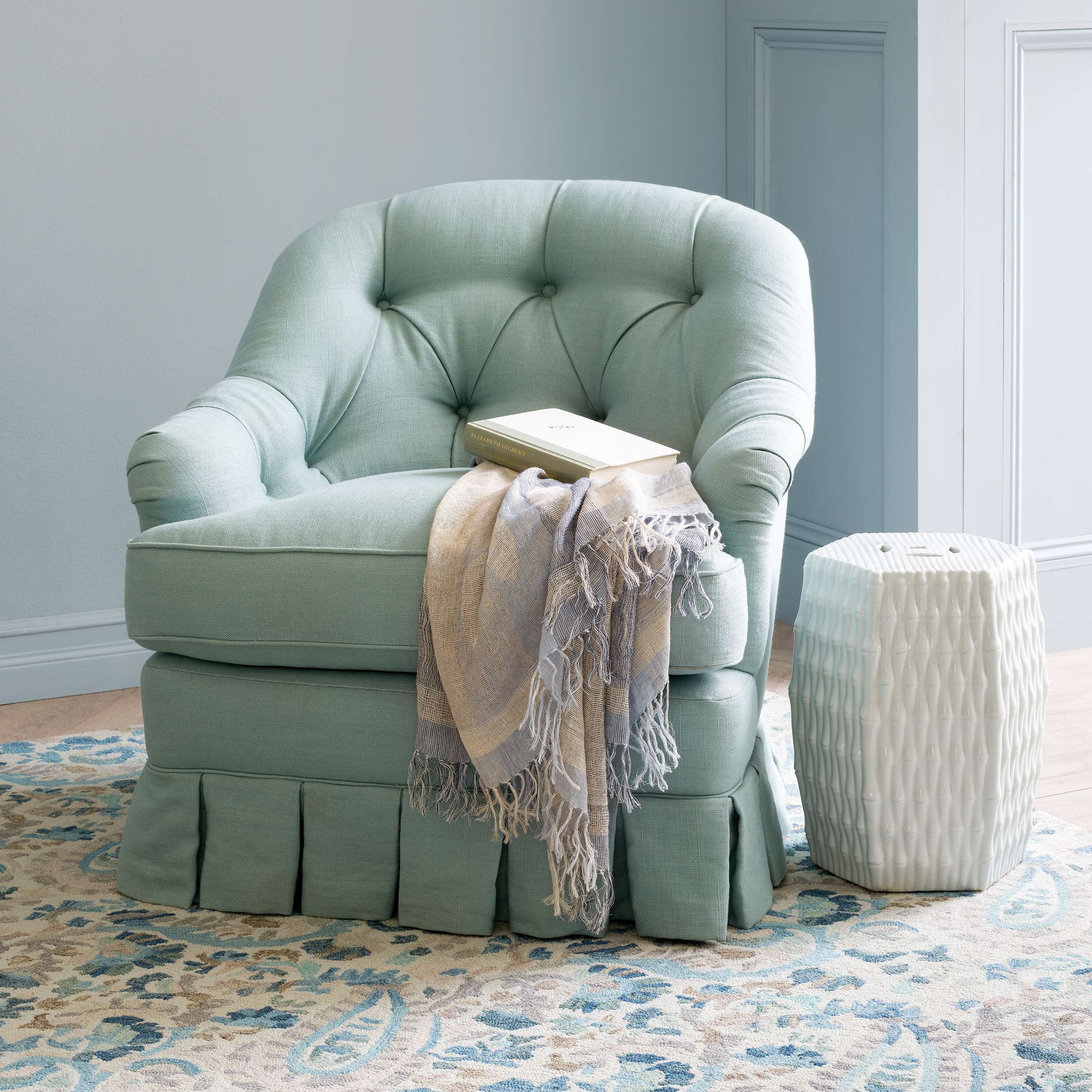 Dash & Albert Ines Blue Micro Hooked Wool Rug