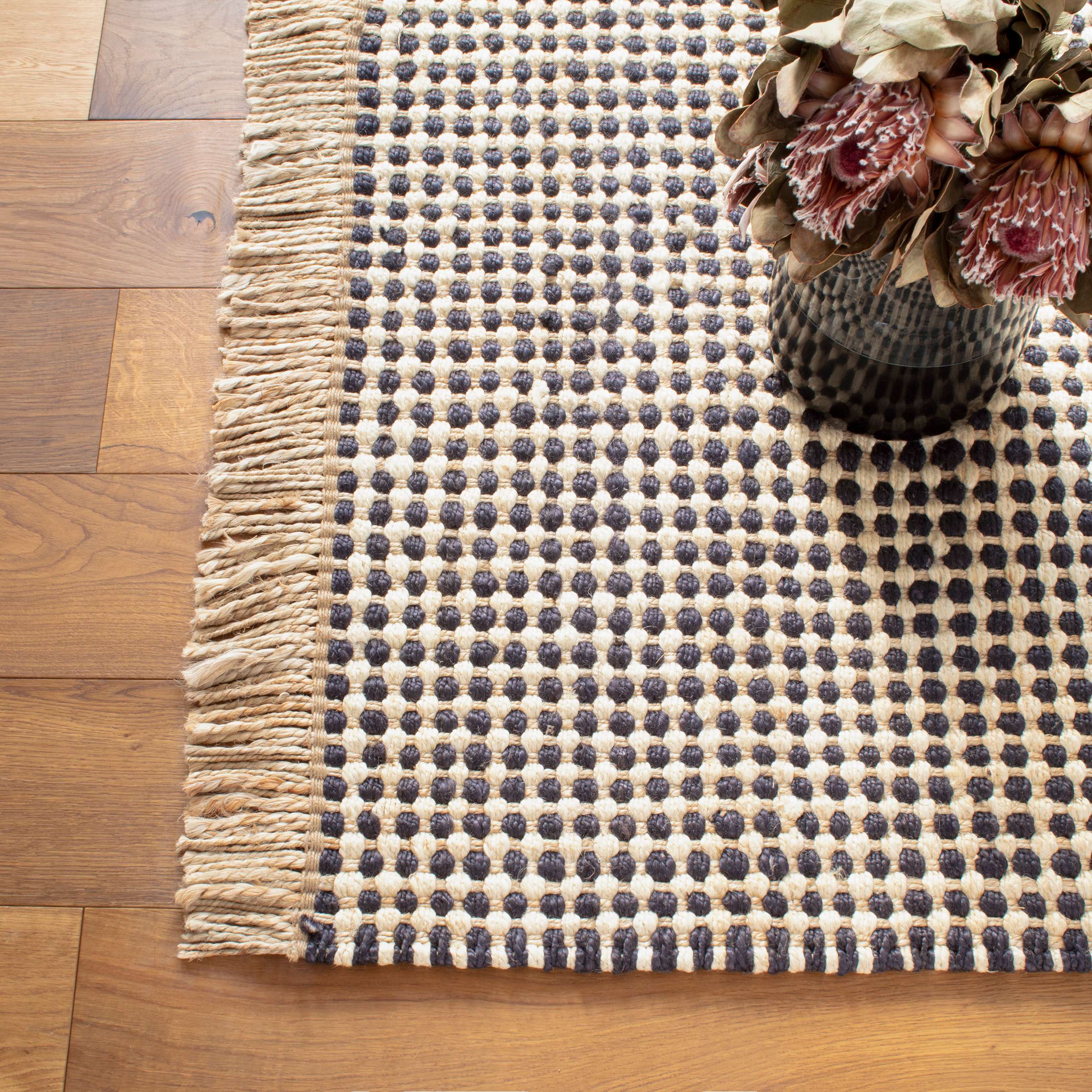 Dash & Albert Kuba Black Woven Jute Rug