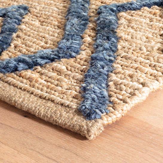 Dash & Albert Marco Navy Jute Soumak Woven Rug