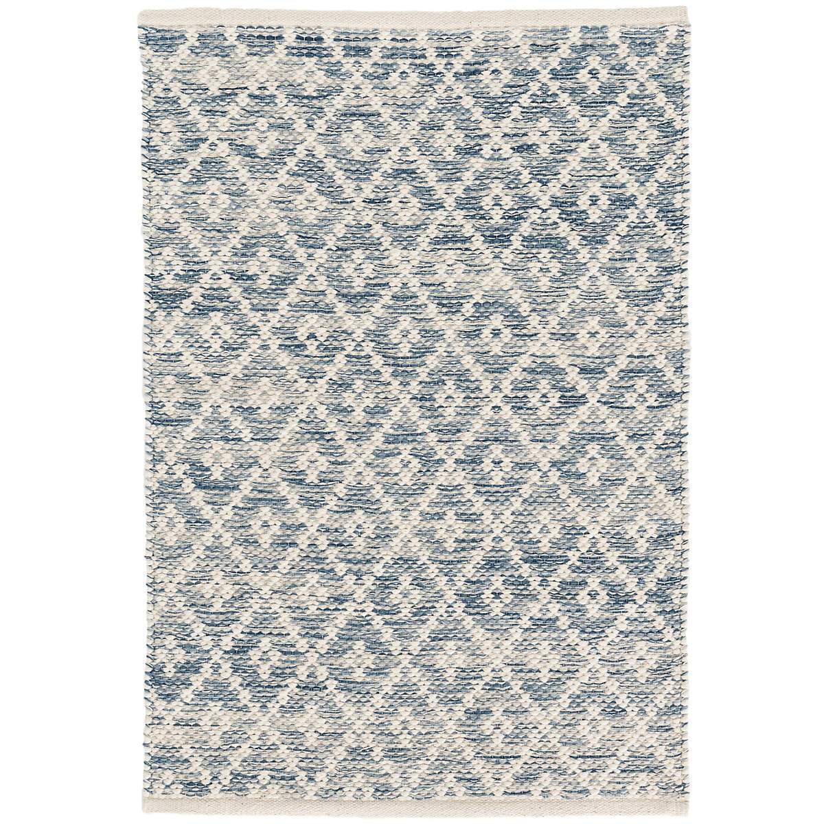Dash & Albert Melange Diamond Blue Woven Cotton Rug