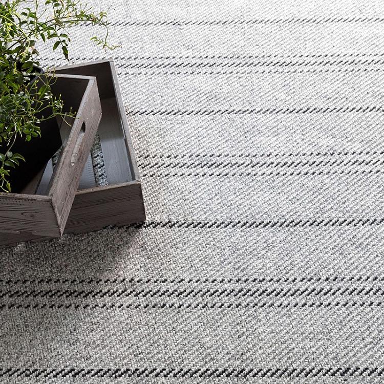 Dash & Albert Melange Stripe Grey/Black Indoor/Outdoor Rug