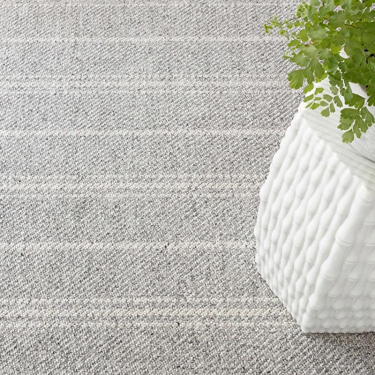 Dash & Albert Melange Stripe Grey/Ivory Indoor/Outdoor Rug