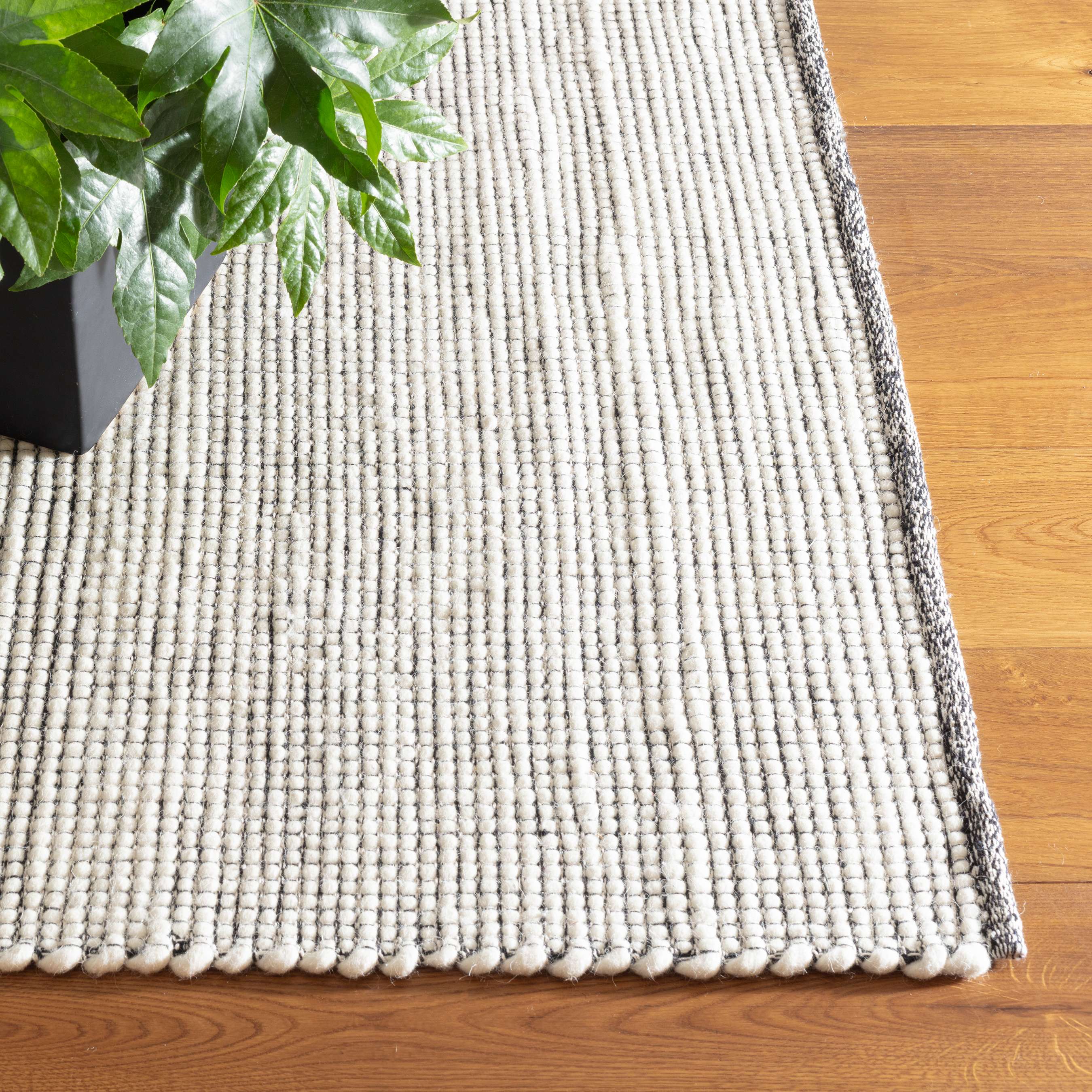 Dash & Albert Network Black Woven Wool Rug