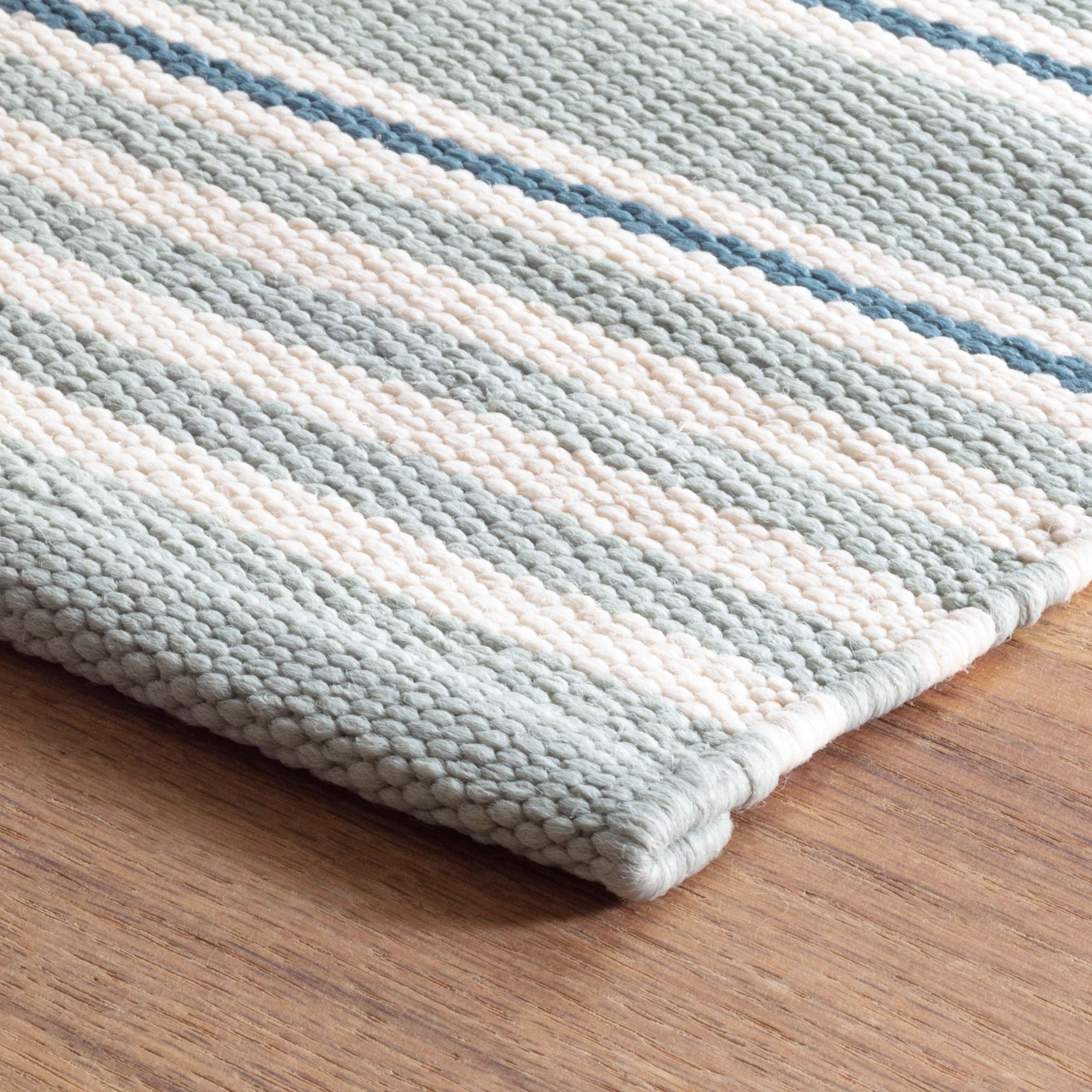 Dash & Albert Rugby Stripe Light Blue Indoor/Outdoor Rug