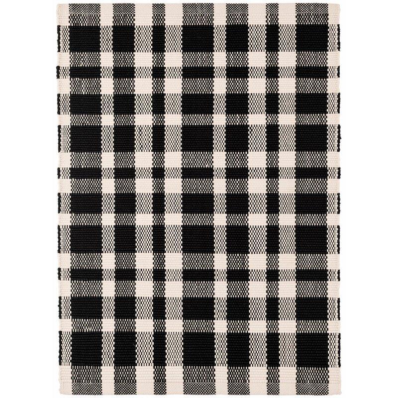 Dash & Albert Tattersall Black Indoor/Outdoor Rug