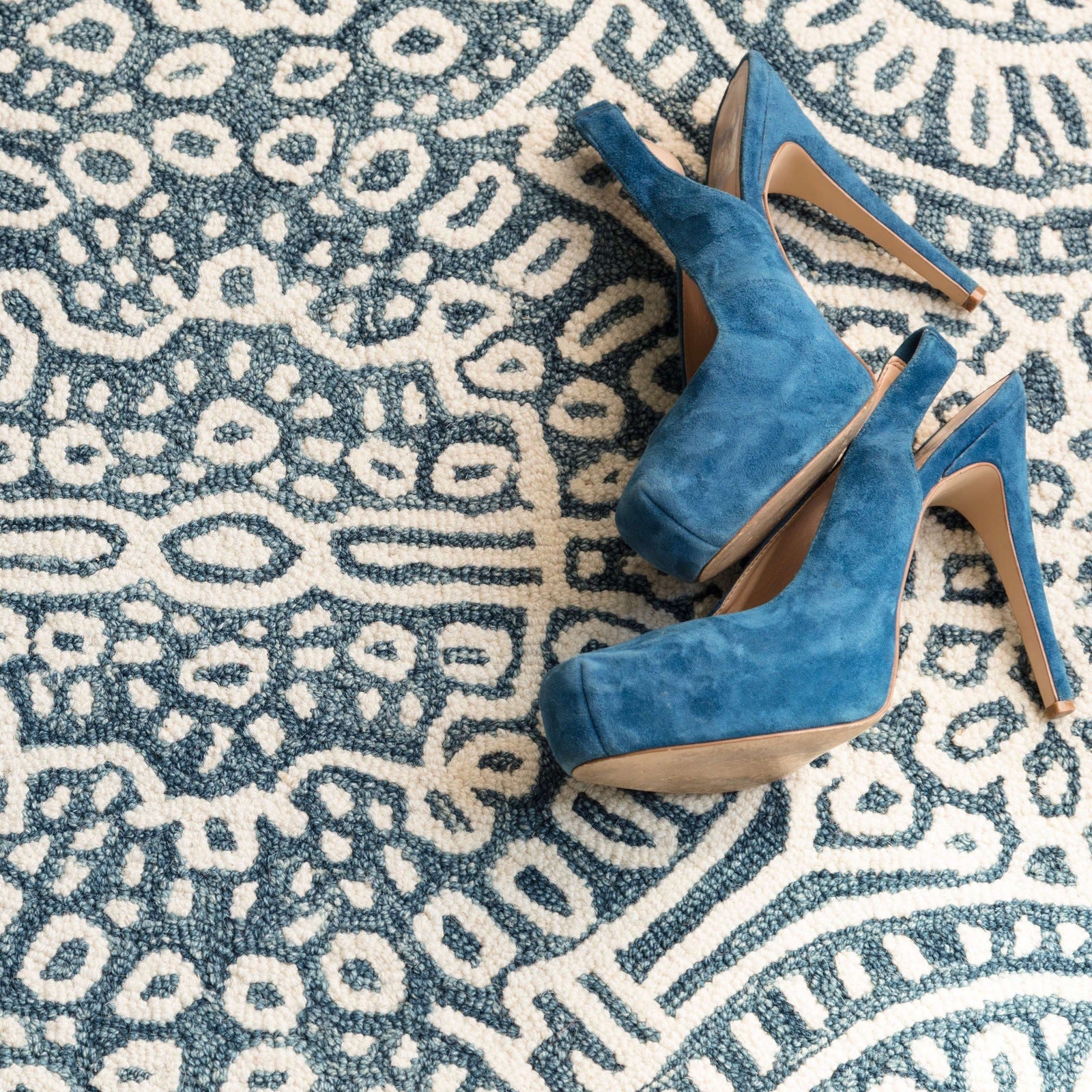 Dash & Albert Temple Ink Micro Hooked Wool Rug