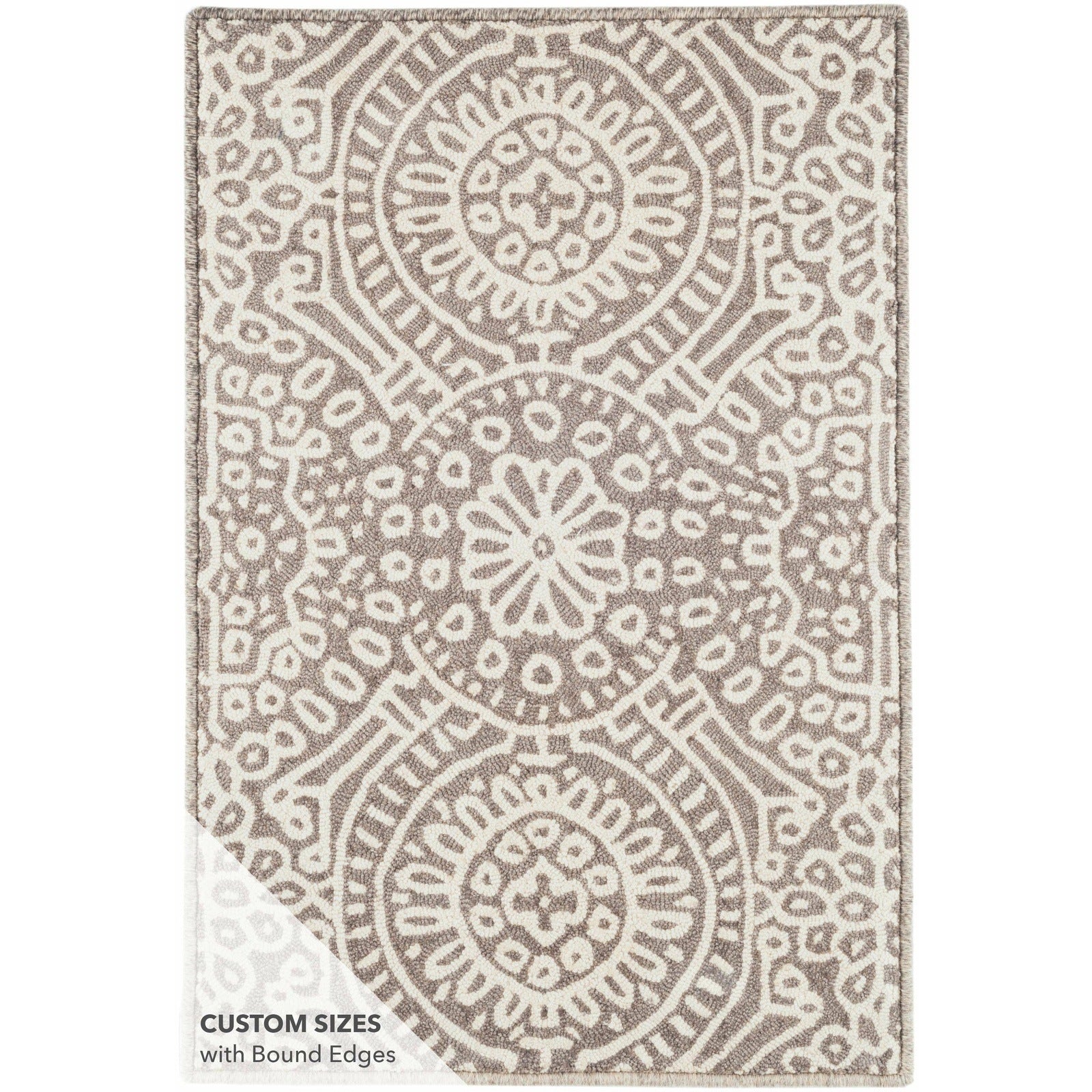 Dash & Albert Temple Taupe Micro Hooked Wool Rug