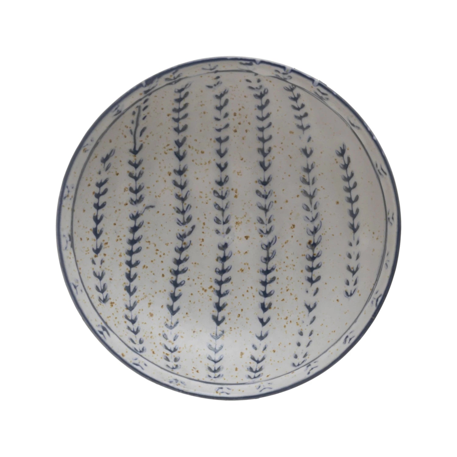 Debossed Blue Patterned Bowl