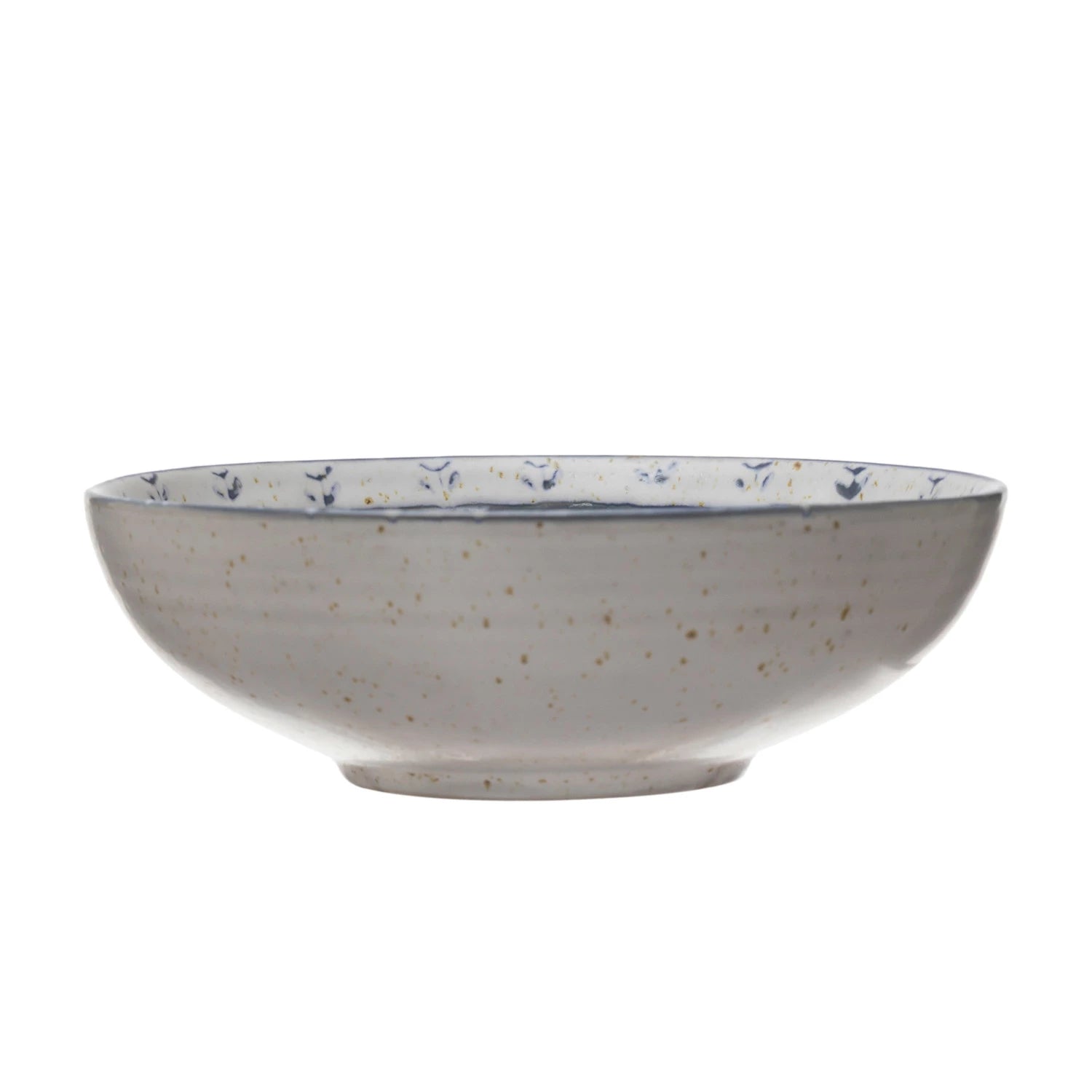 Debossed Blue Patterned Bowl