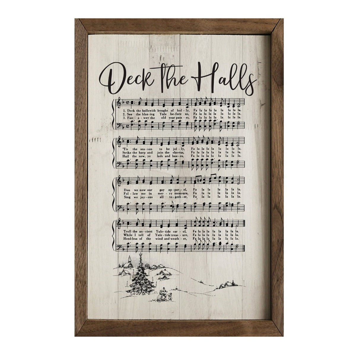 Deck The Halls Sheet Music Wood Framed Print