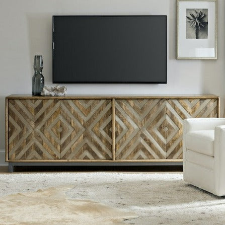 Diamond Metal Inlay Entertainment Console