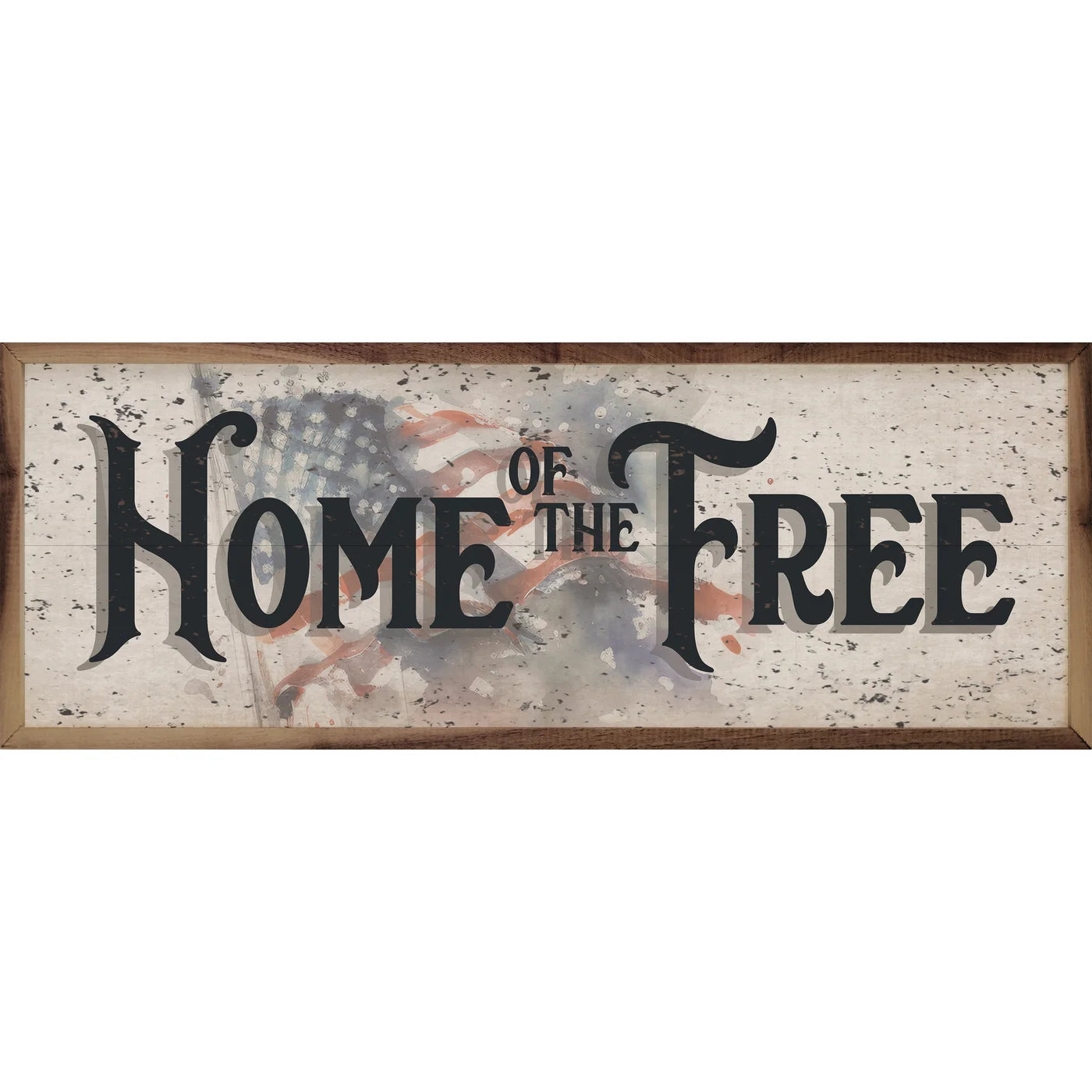 Distressed Home Of The Free Flag Wood Framed Print