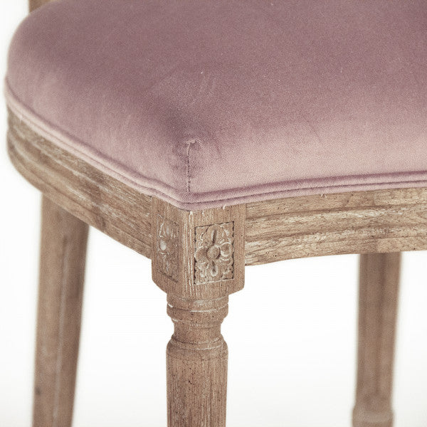 Dusty Rose Velvet Medallion Side Chair