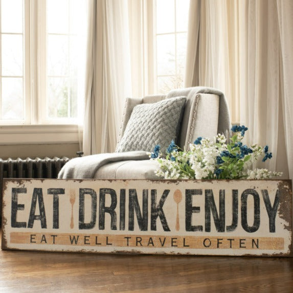 Eat Drink Enjoy Large Metal Sign
