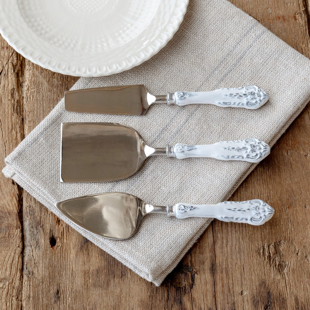 Embossed Enamel Cheese Server Set