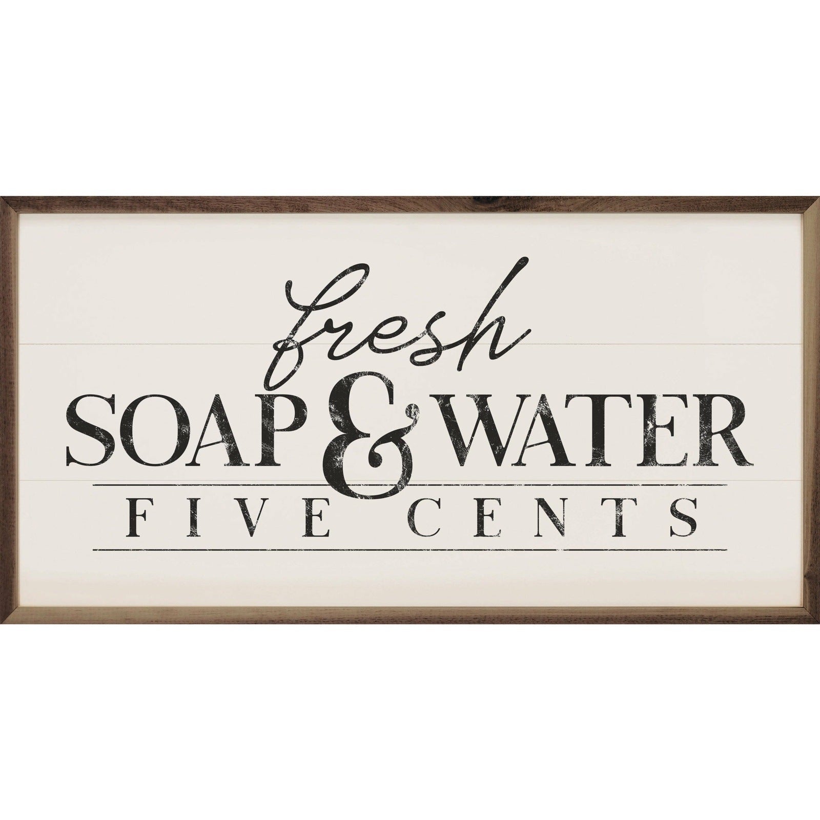 Farmhouse Fresh Soap & Water Wood Framed Print