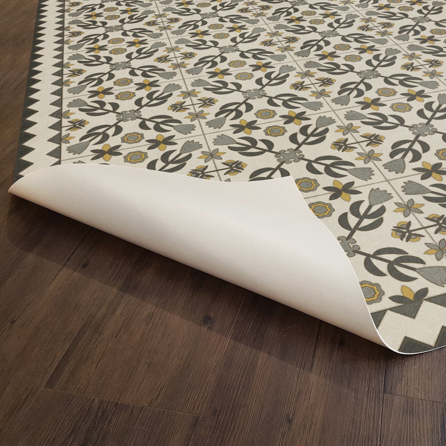 Folk Art Museum Floral Quilt A Field Of Cotton Vinyl Floor Cloth