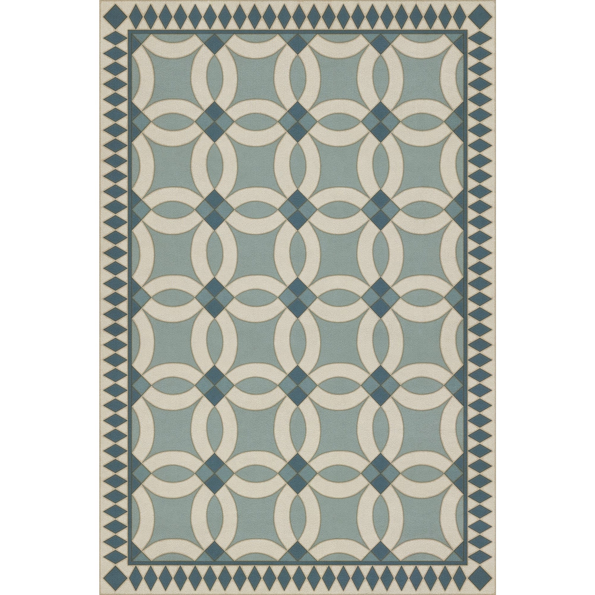 Folk Art Museum Wedding Ring Evangeline Vinyl Floor Cloth