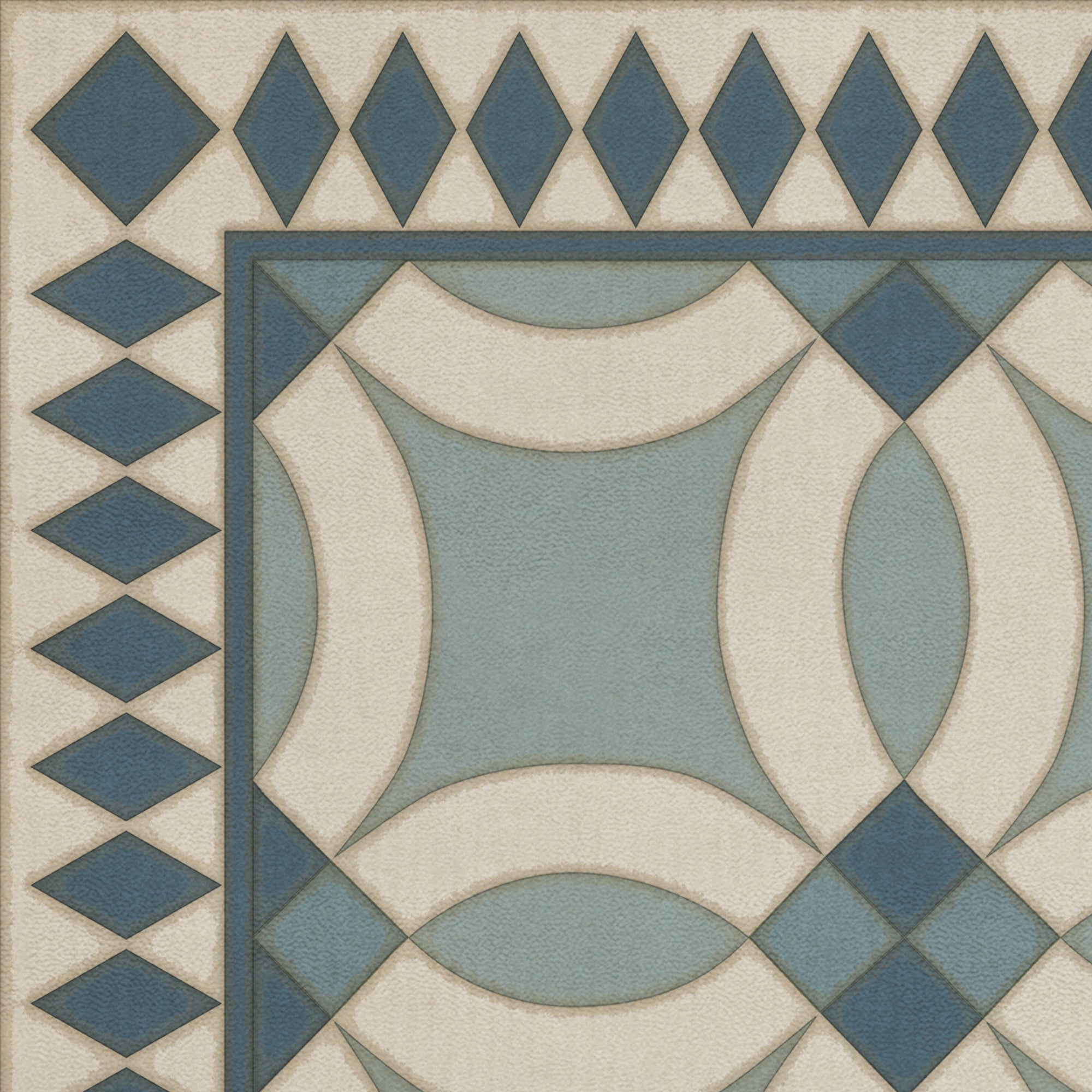 Folk Art Museum Wedding Ring Evangeline Vinyl Floor Cloth