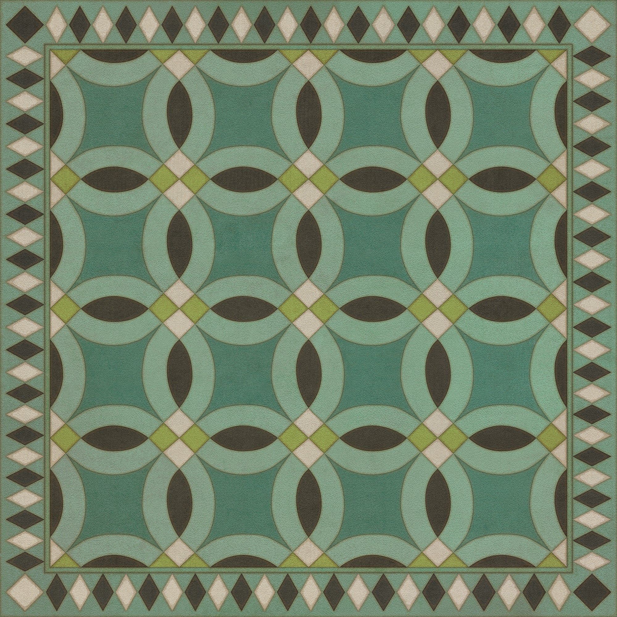 Folk Art Museum Wedding Ring Felicity Vinyl Floor Cloth