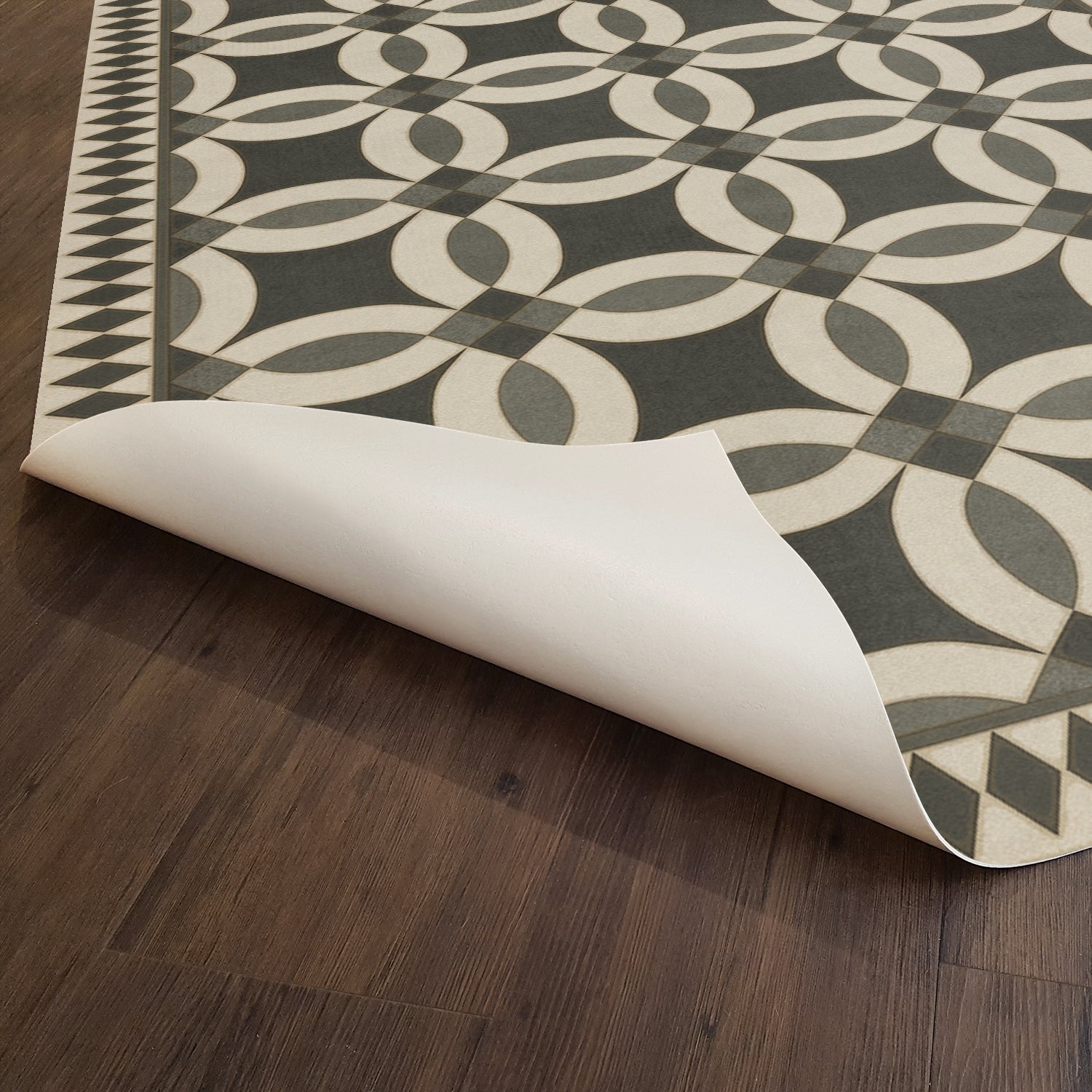 Folk Art Museum Wedding Ring Imogen Vinyl Floor Cloth