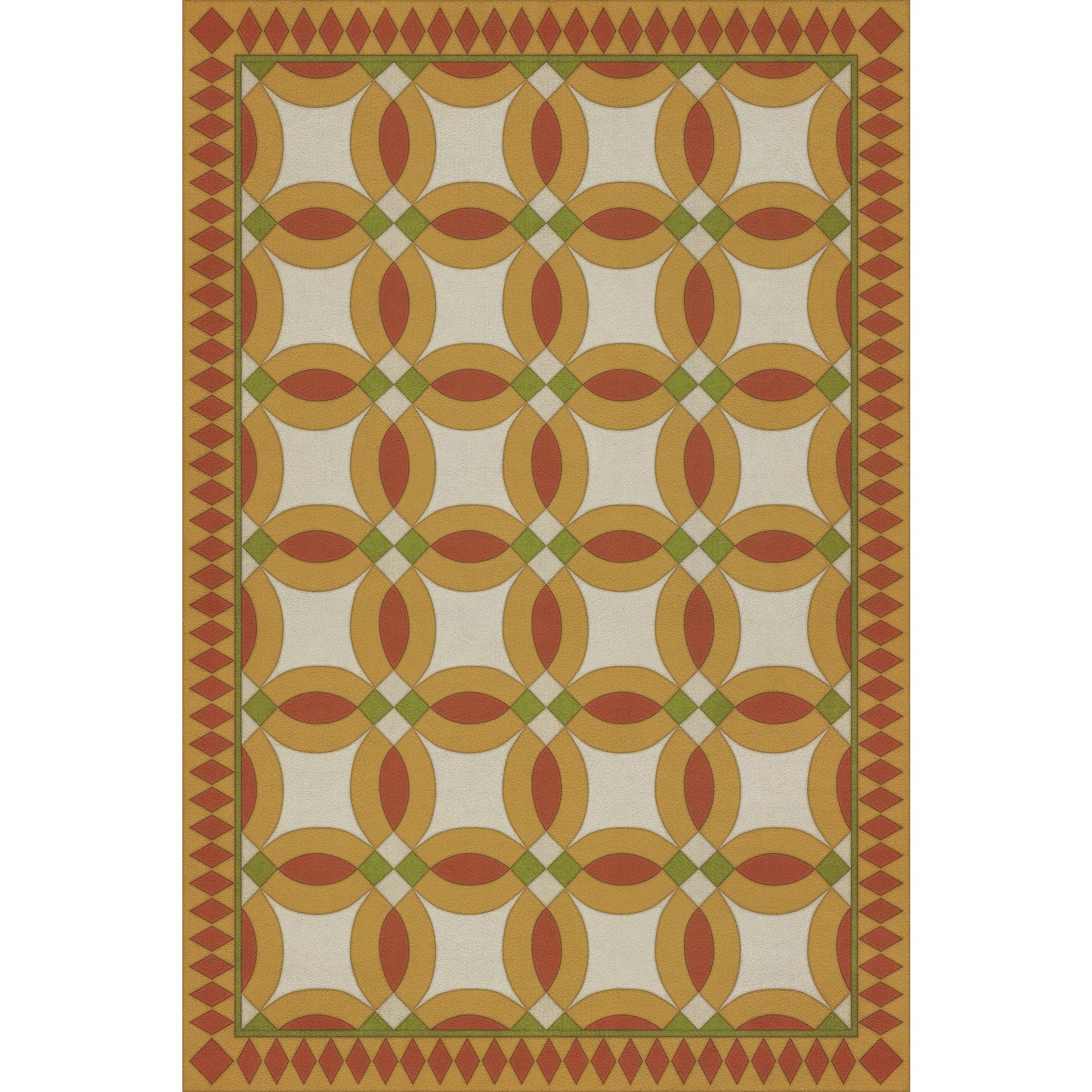 Folk Art Museum Wedding Ring Leonora Vinyl Floor Cloth