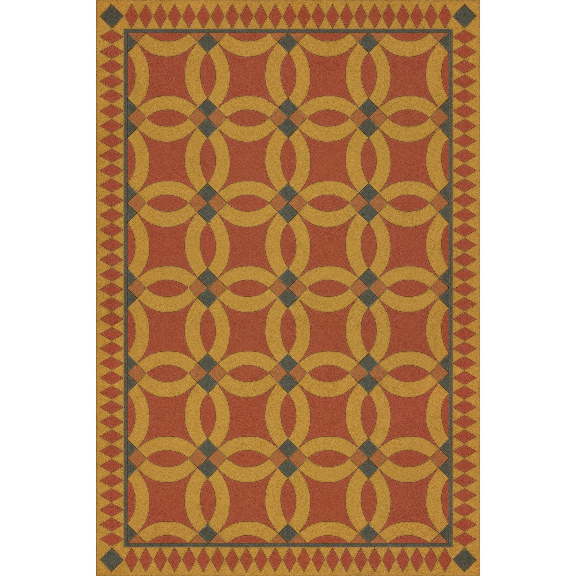 Folk Art Museum Wedding Ring Persephone Vinyl Floor Cloth