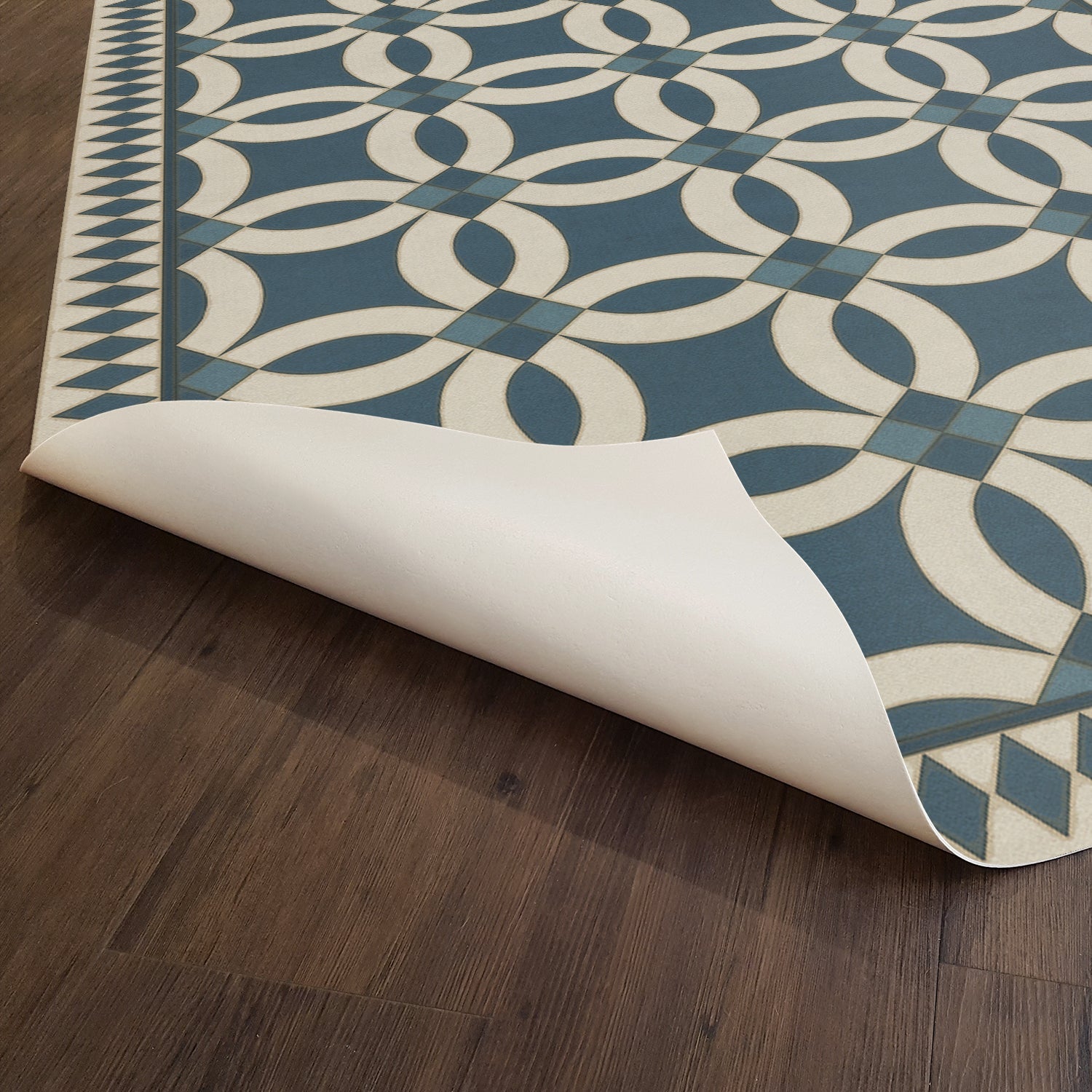 Folk Art Museum Wedding Ring Philippa Vinyl Floor Cloth