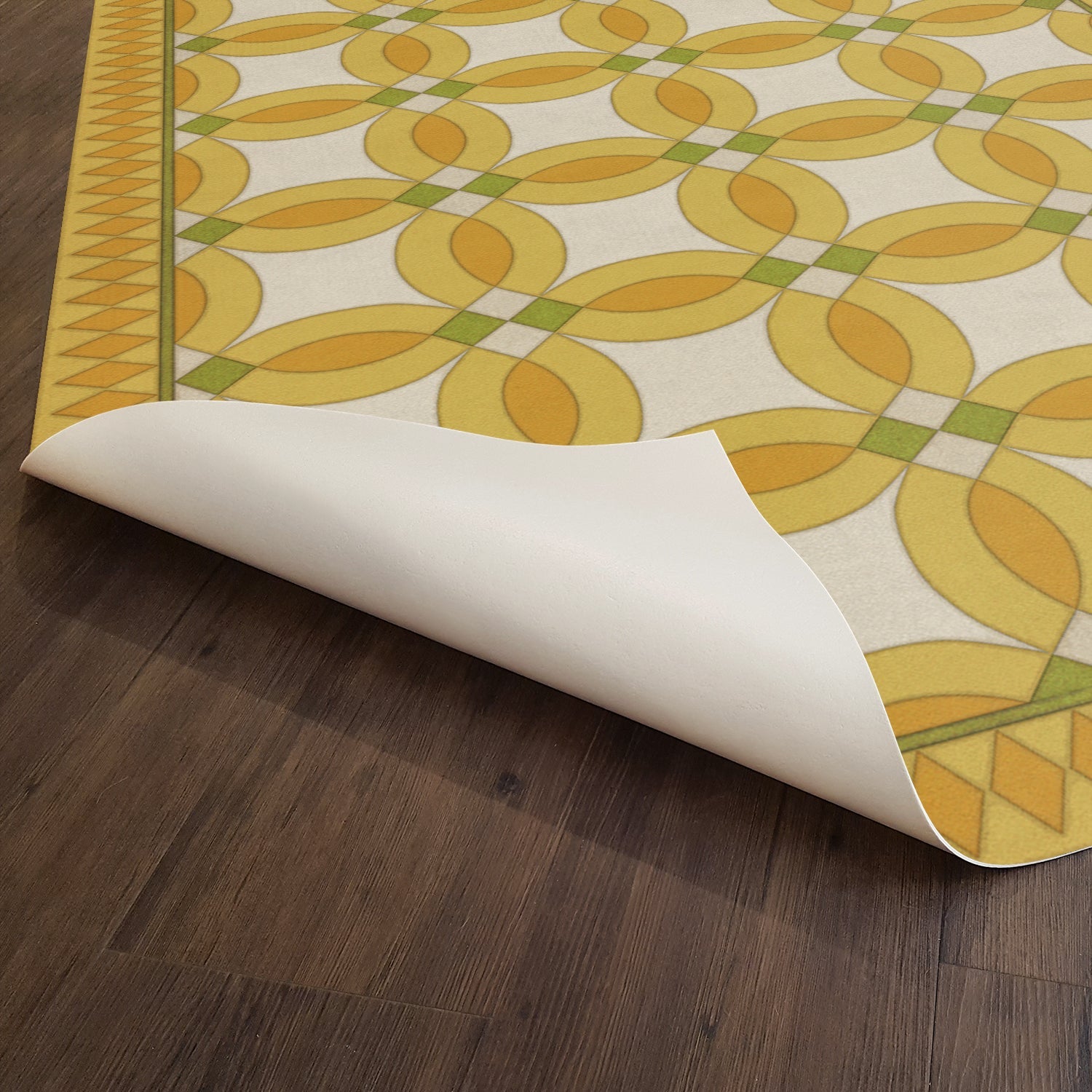 Folk Art Museum Wedding Ring Phoebe Vinyl Floor Cloth