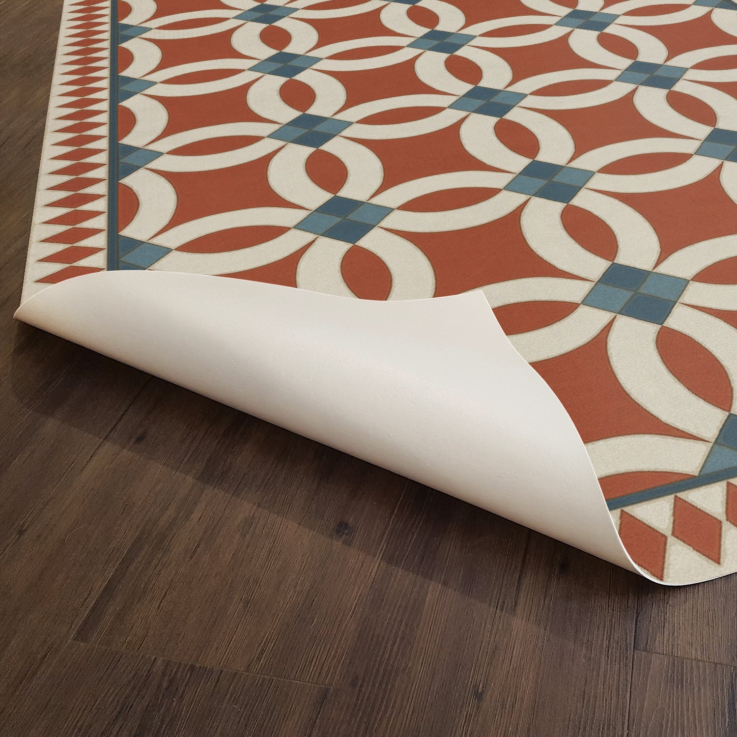 Folk Art Museum Wedding Ring Ramona Vinyl Floor Cloth