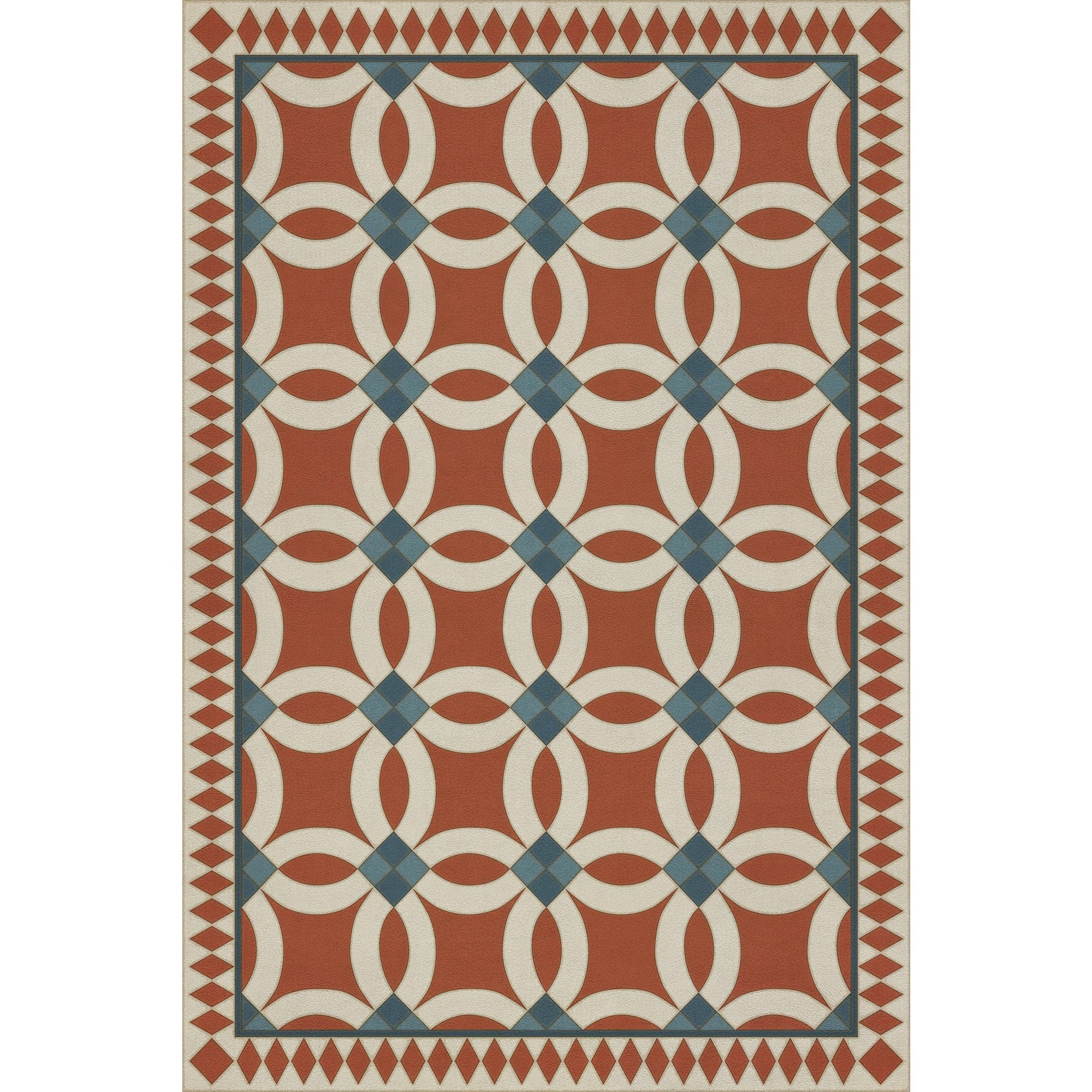 Folk Art Museum Wedding Ring Ramona Vinyl Floor Cloth