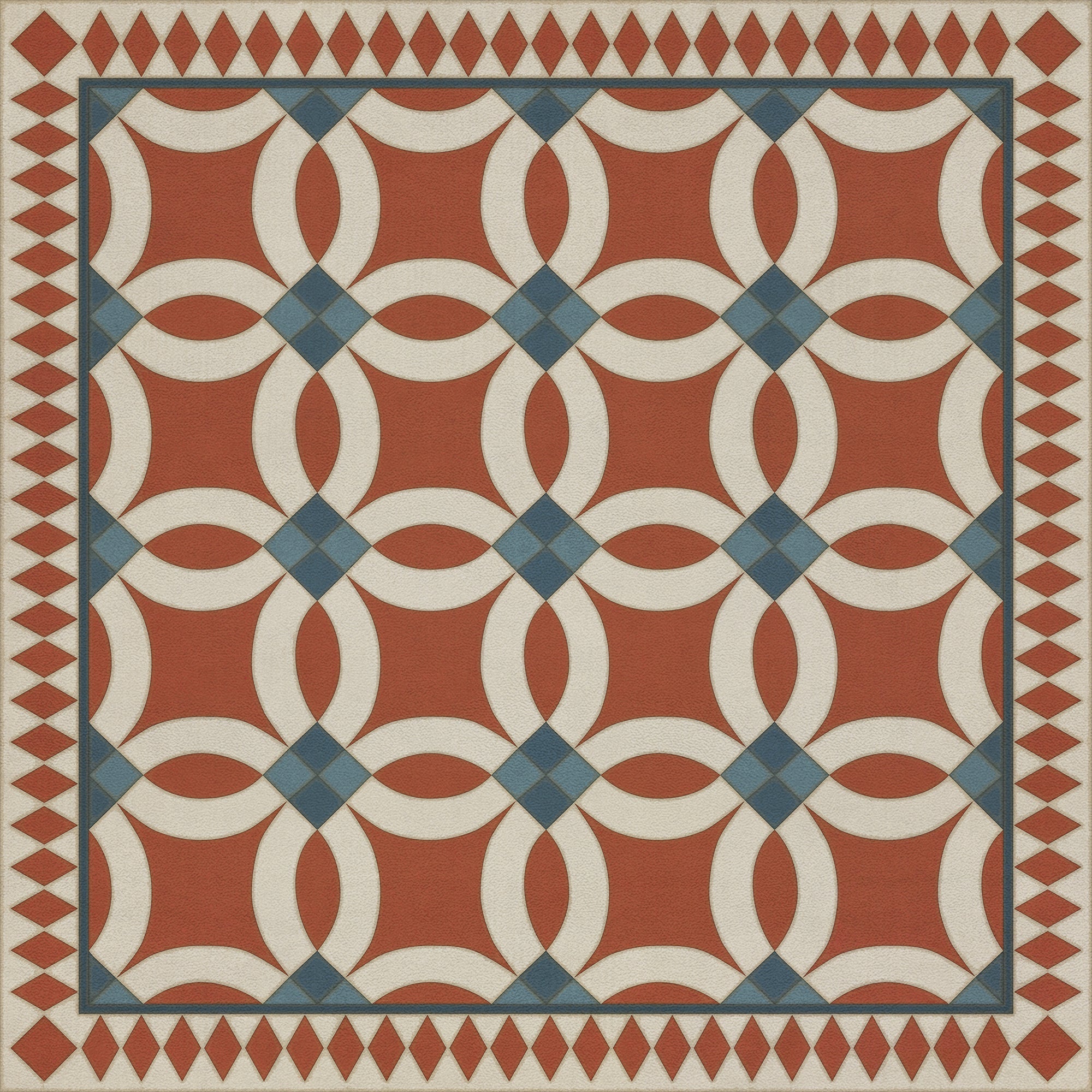 Folk Art Museum Wedding Ring Ramona Vinyl Floor Cloth