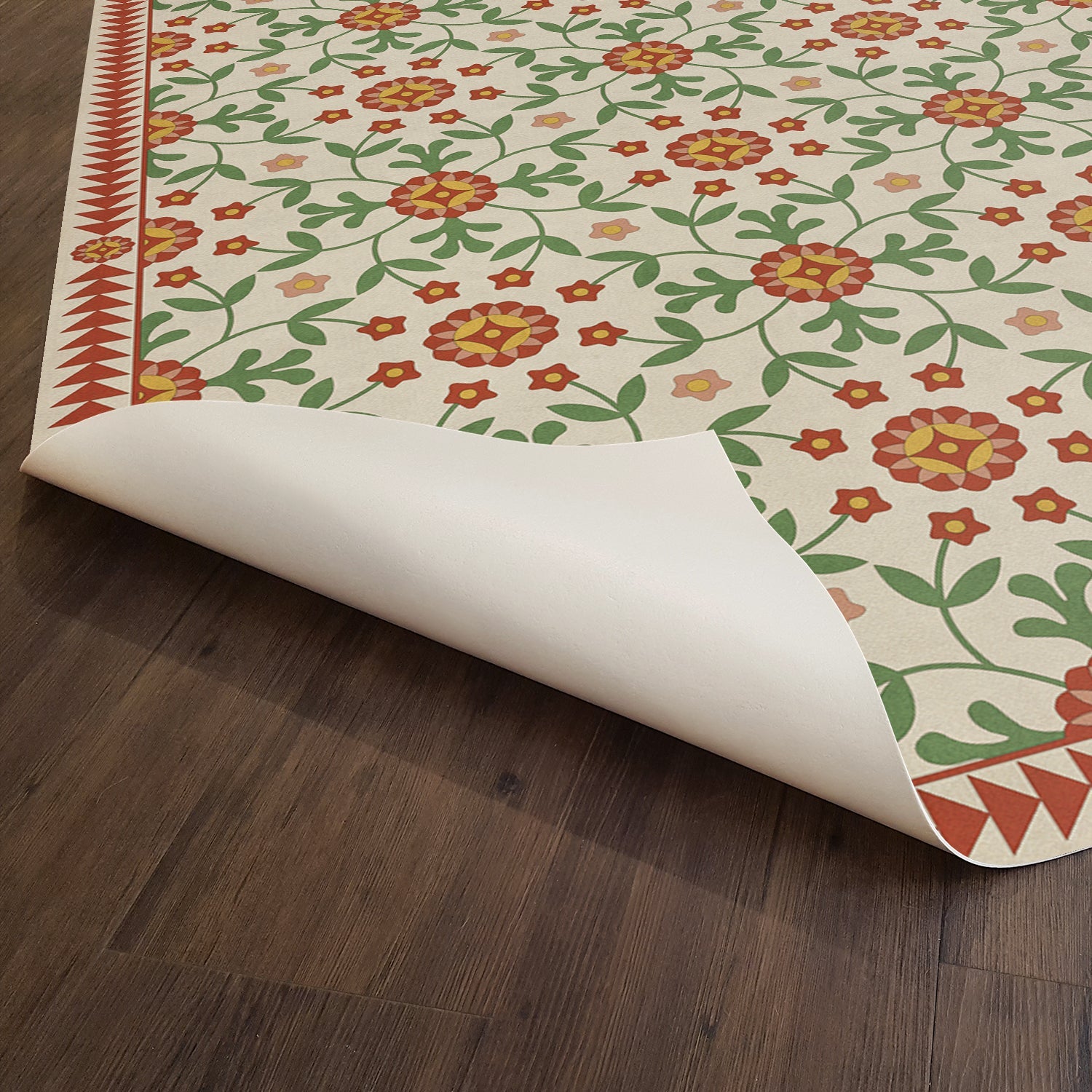 Folk Art Museum Whig Rose Contemplation Vinyl Floor Cloth